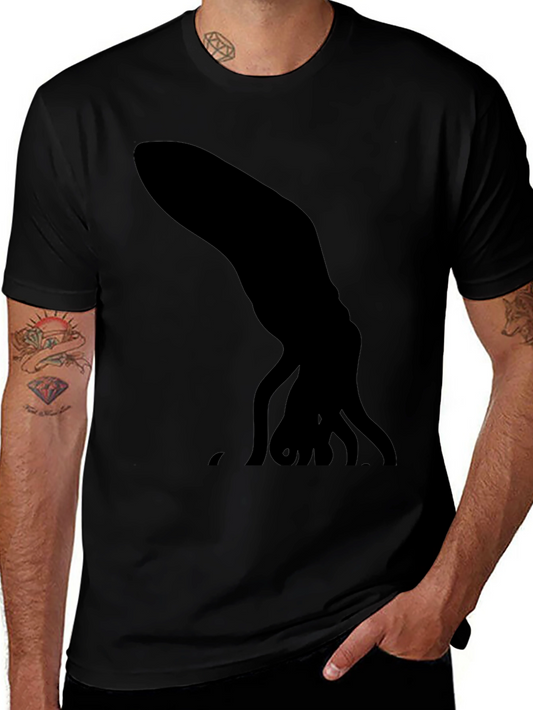 Mens Black T-Shirt - Graphic Squid Print