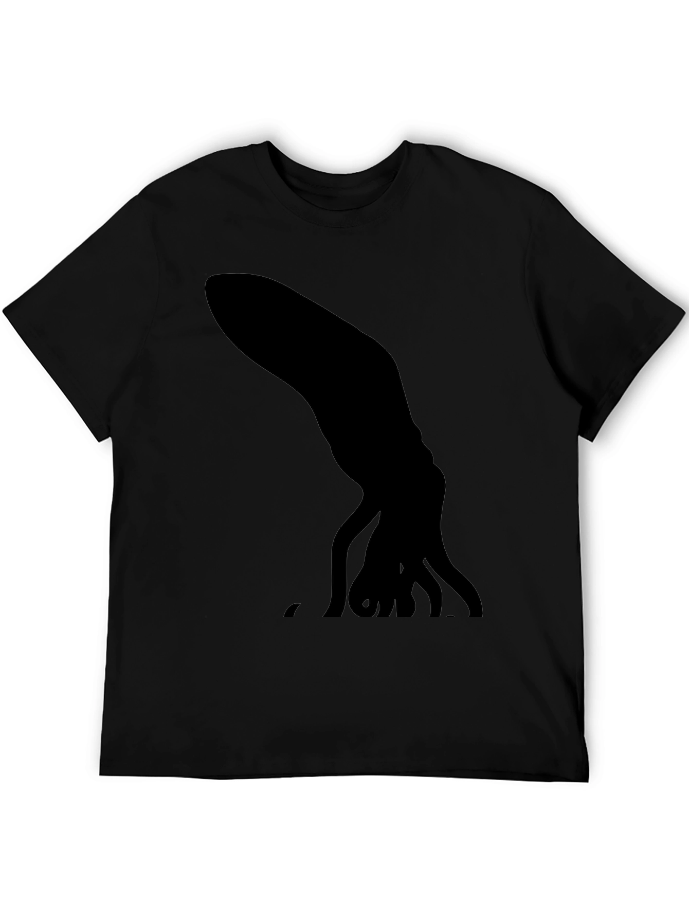 Mens Black T-Shirt - Graphic Squid Print