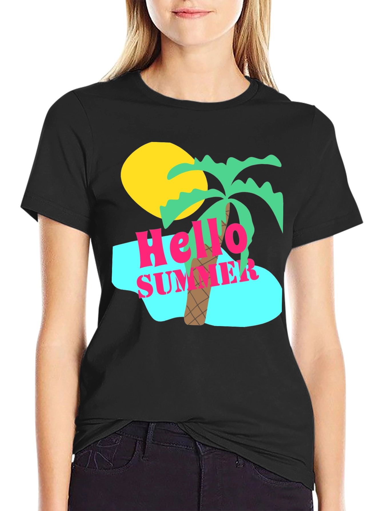 Hello Summer Graphic Tee - Beach Vibes T-Shirt