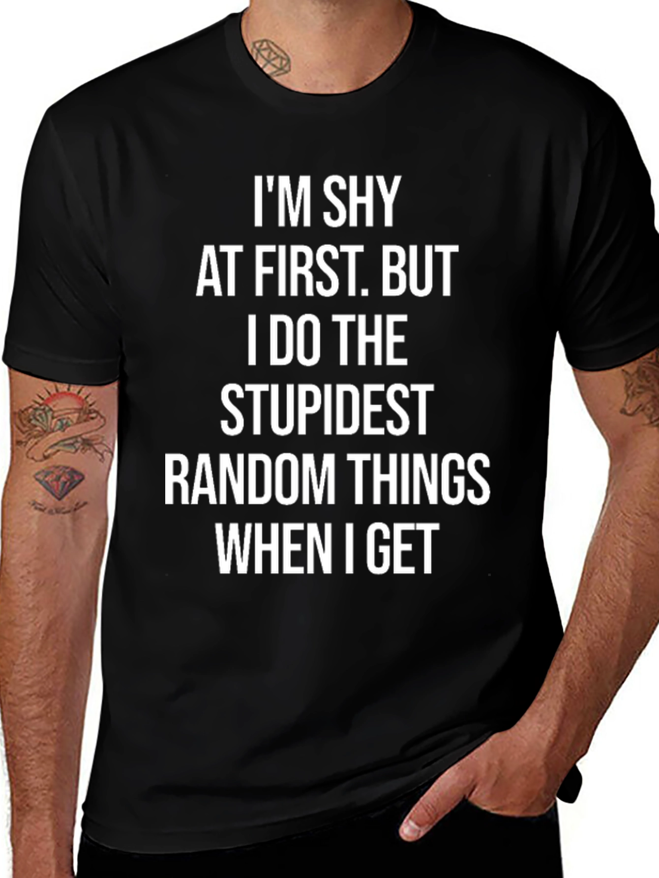 Shy to Stupidest Graphic Tee - Black