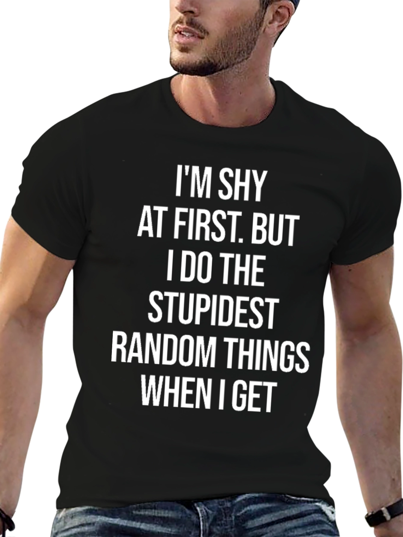 Shy to Stupidest Graphic Tee - Black