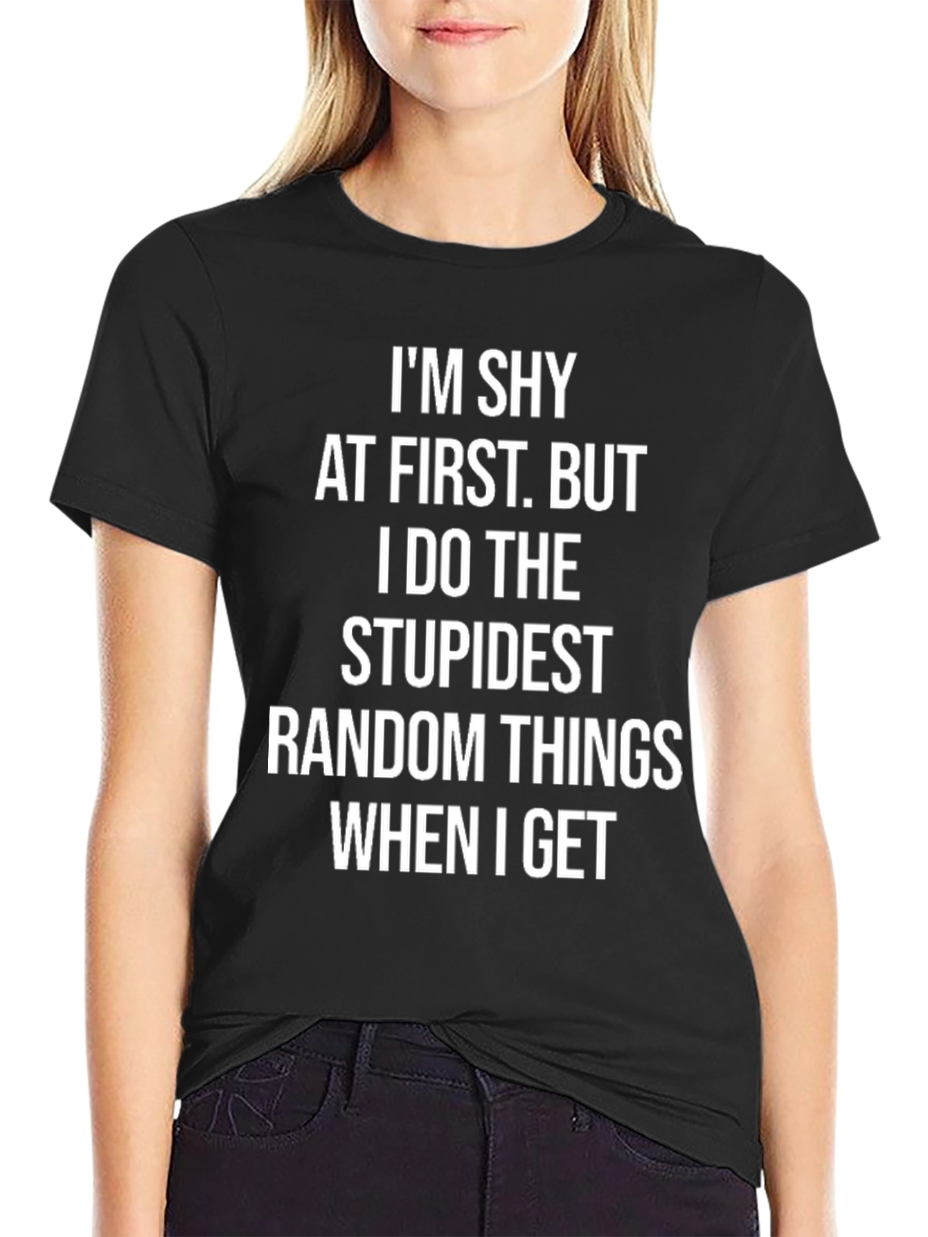 Shy to Stupidest Graphic Tee - Black