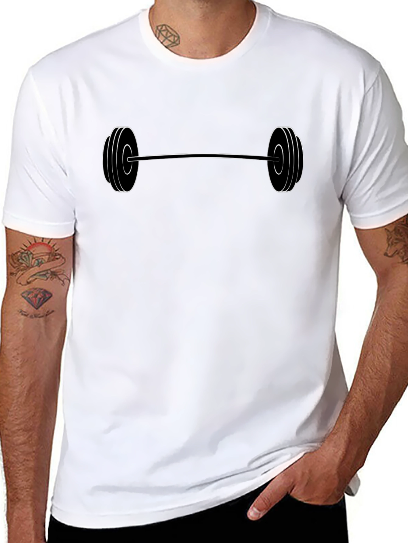 Barbell Graphic Tee - Black Gym Shirt