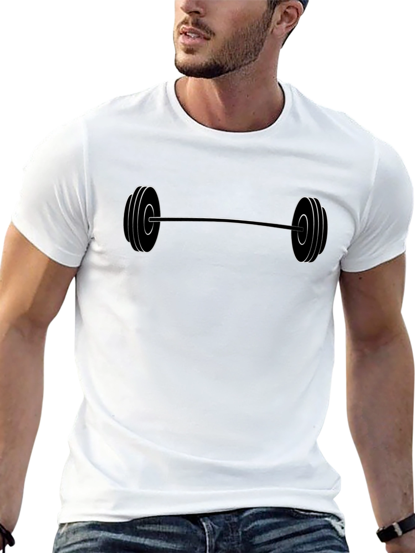 Barbell Graphic Tee - Black Gym Shirt