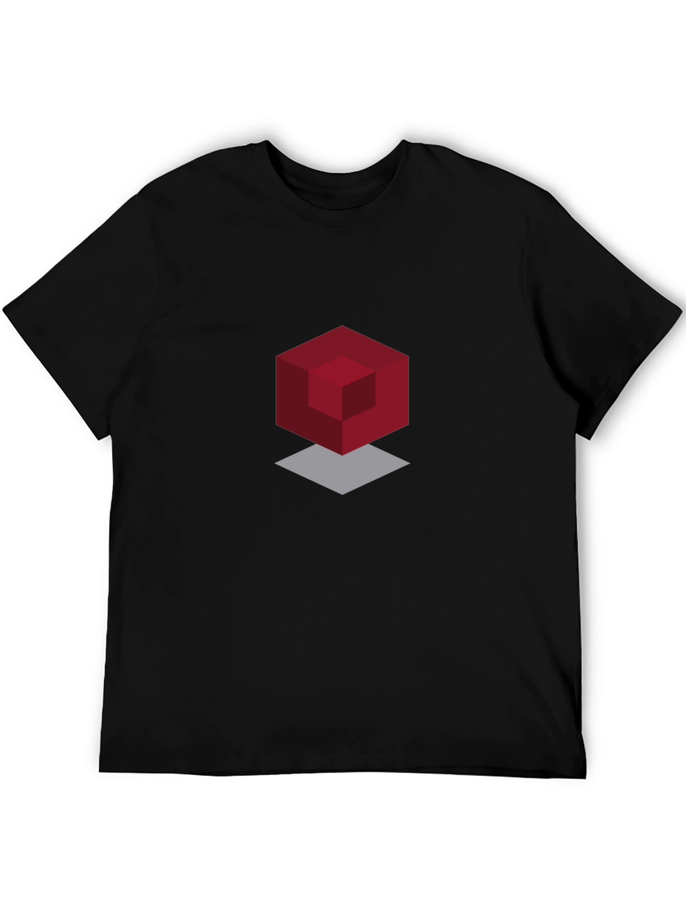 Geometric Cube Graphic Black T-Shirt