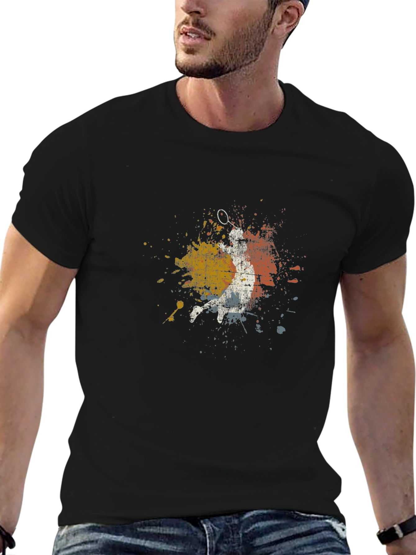 Abstract Tennis Player Graphic Tee