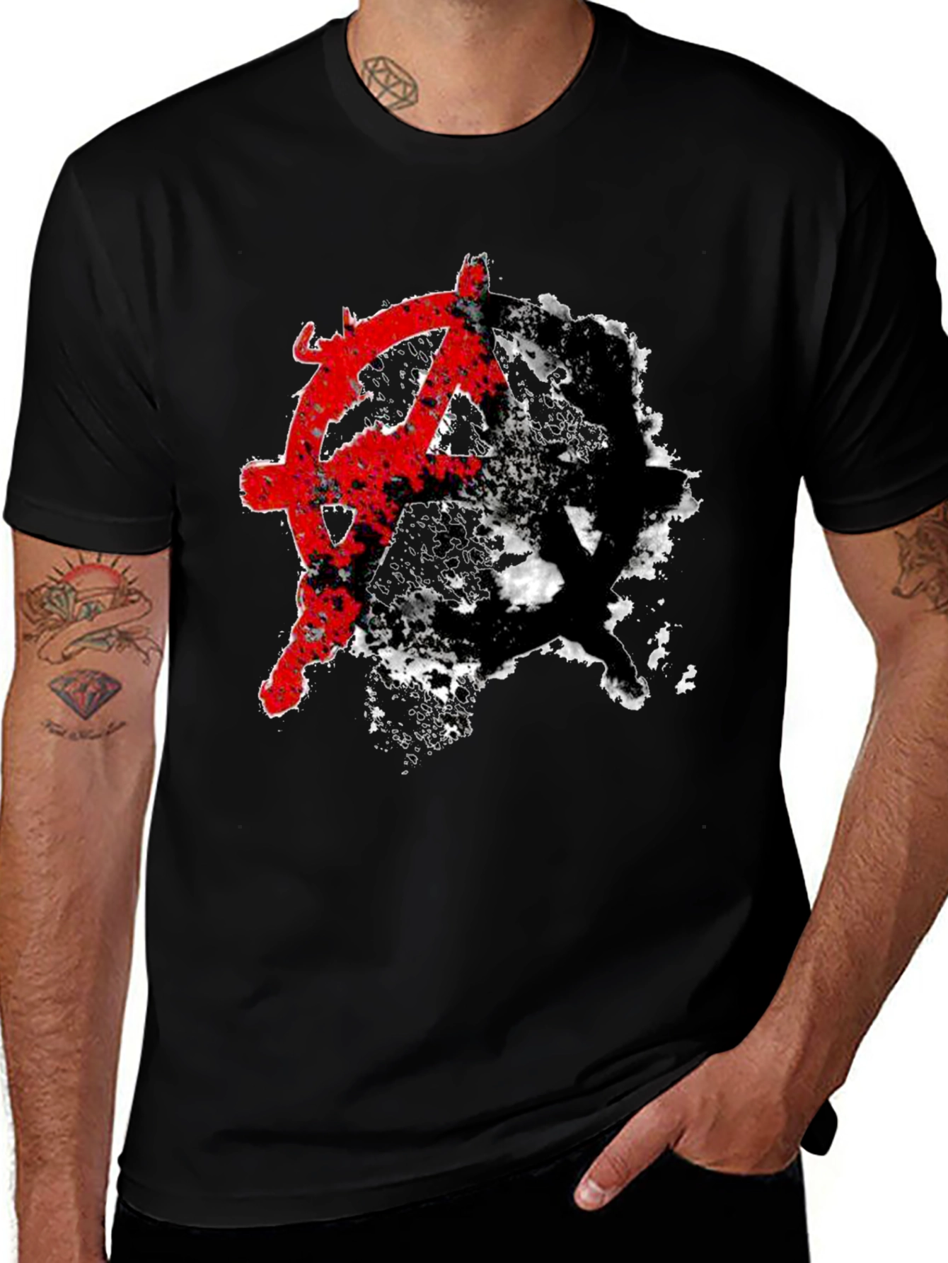 Anarchy Symbol Graphic Tee - Edgy Streetwear