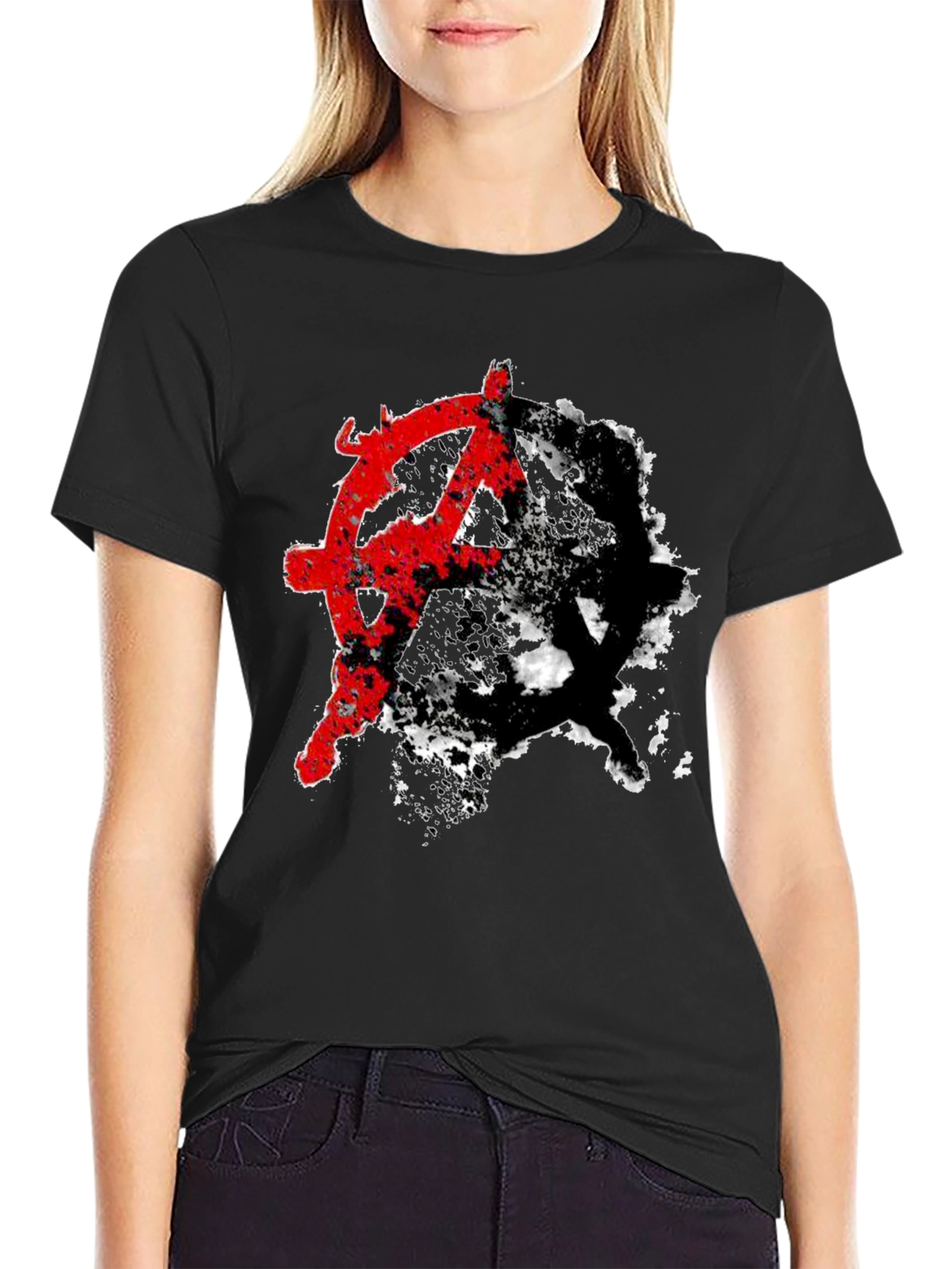 Anarchy Symbol Graphic Tee - Edgy Streetwear