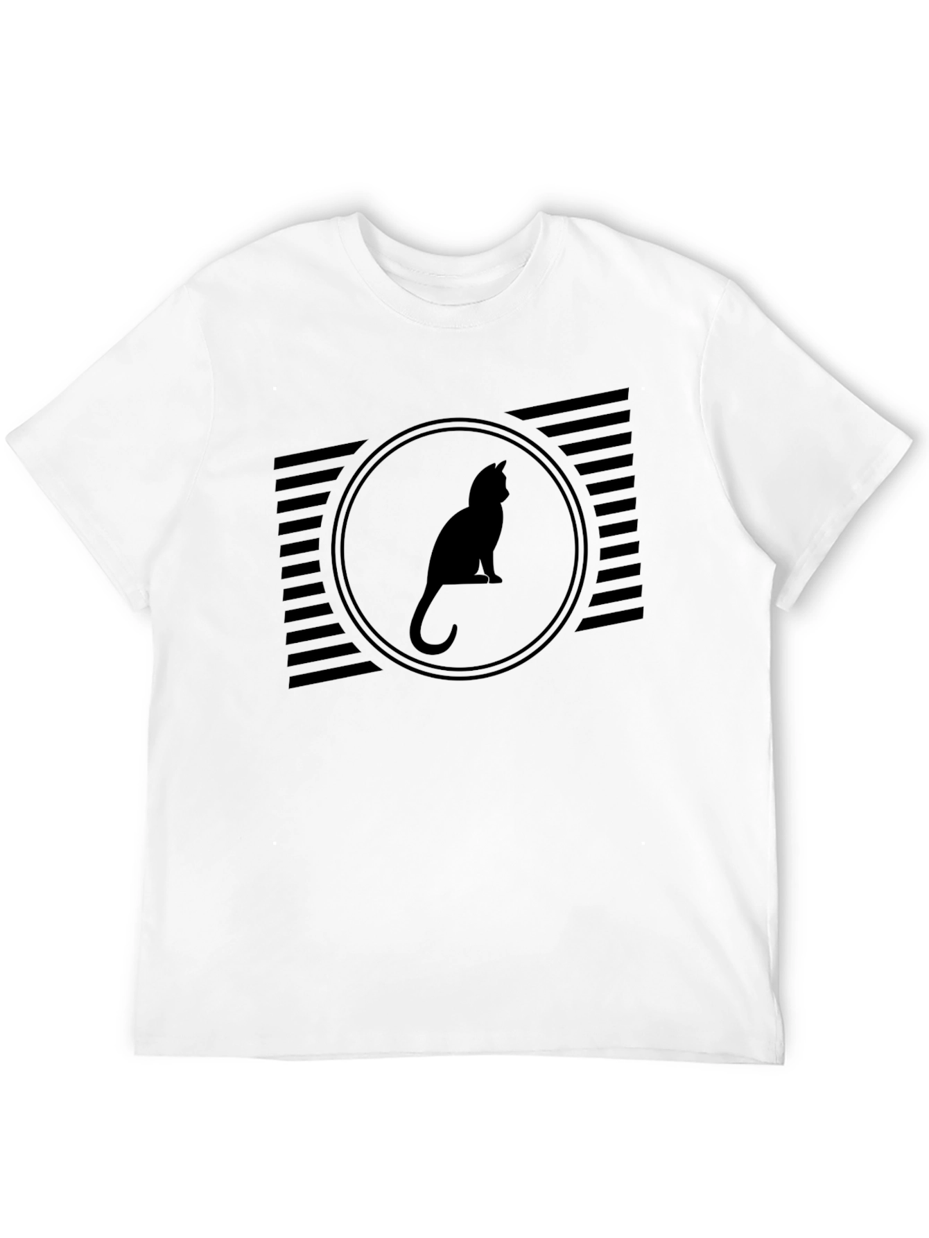 Black Cat Silhouette Graphic T-Shirt