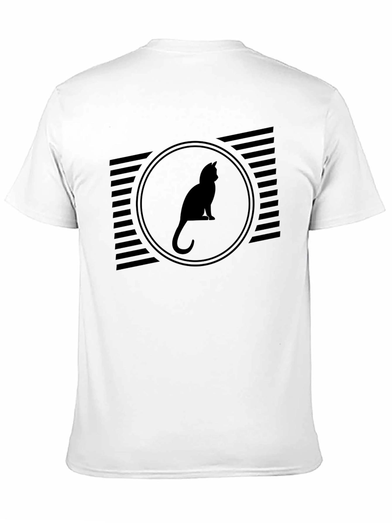 Black Cat Silhouette Graphic T-Shirt
