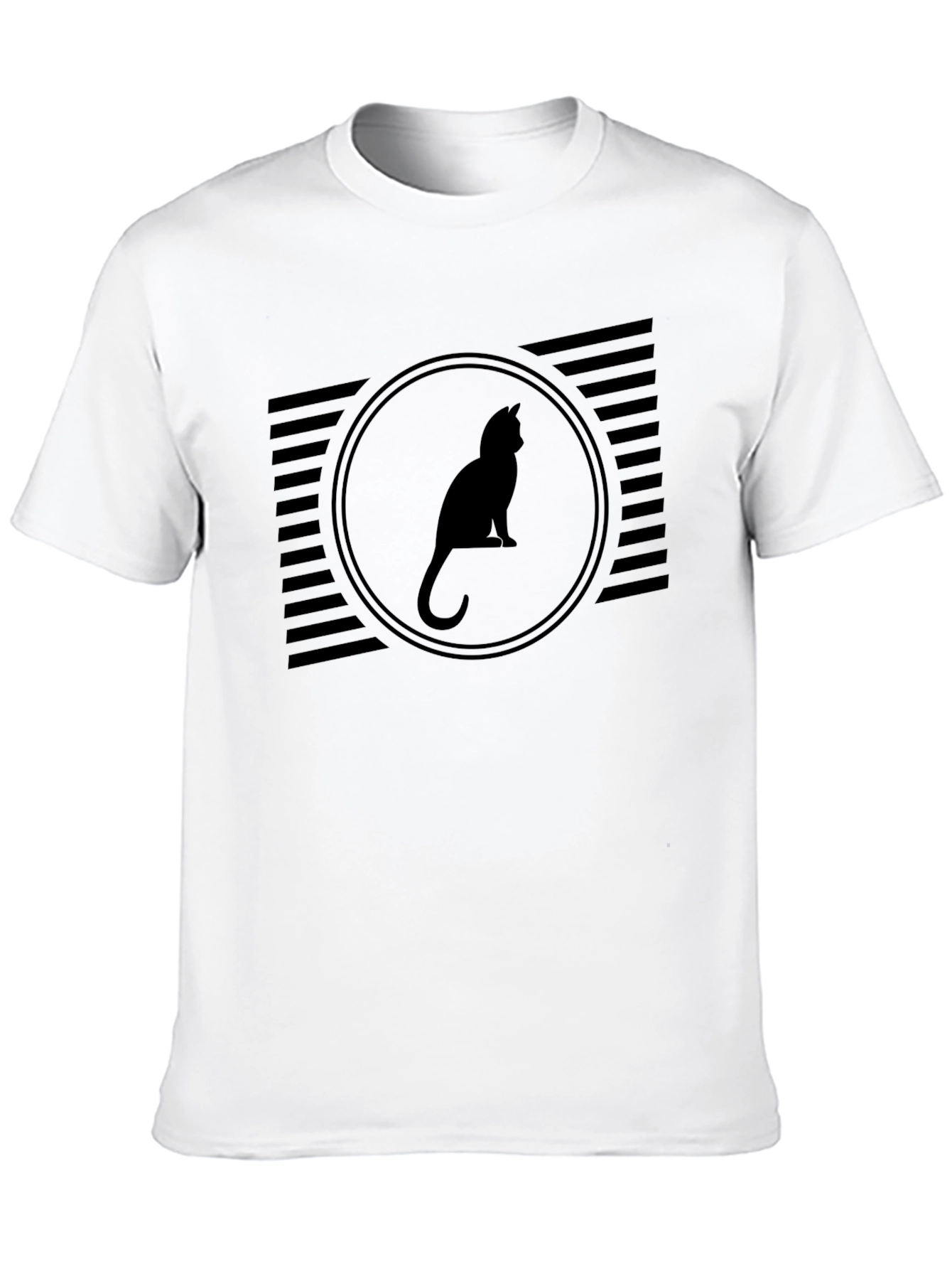 Black Cat Silhouette Graphic T-Shirt