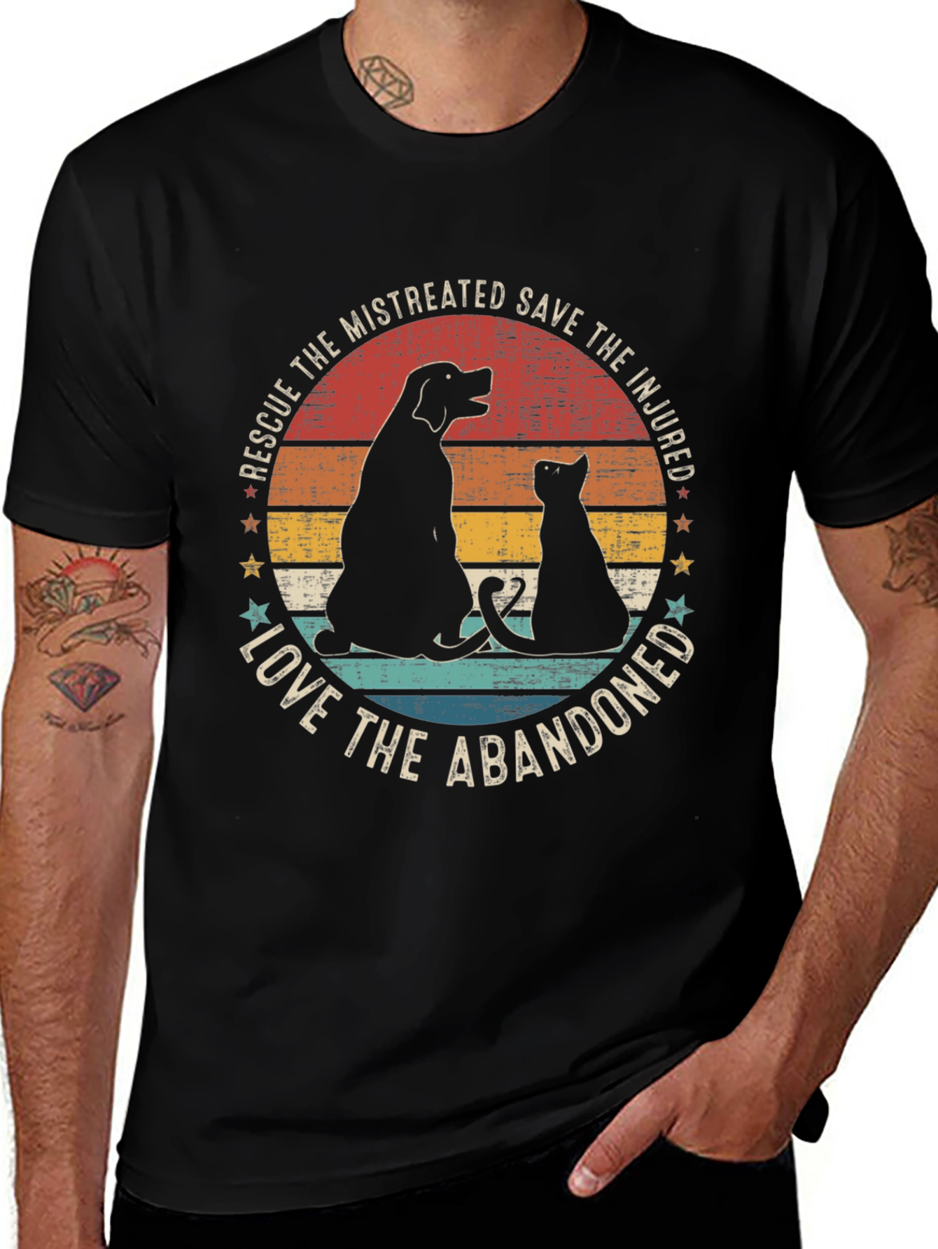 Rescue Dog & Cat Graphic Tee: Love the Abandoned