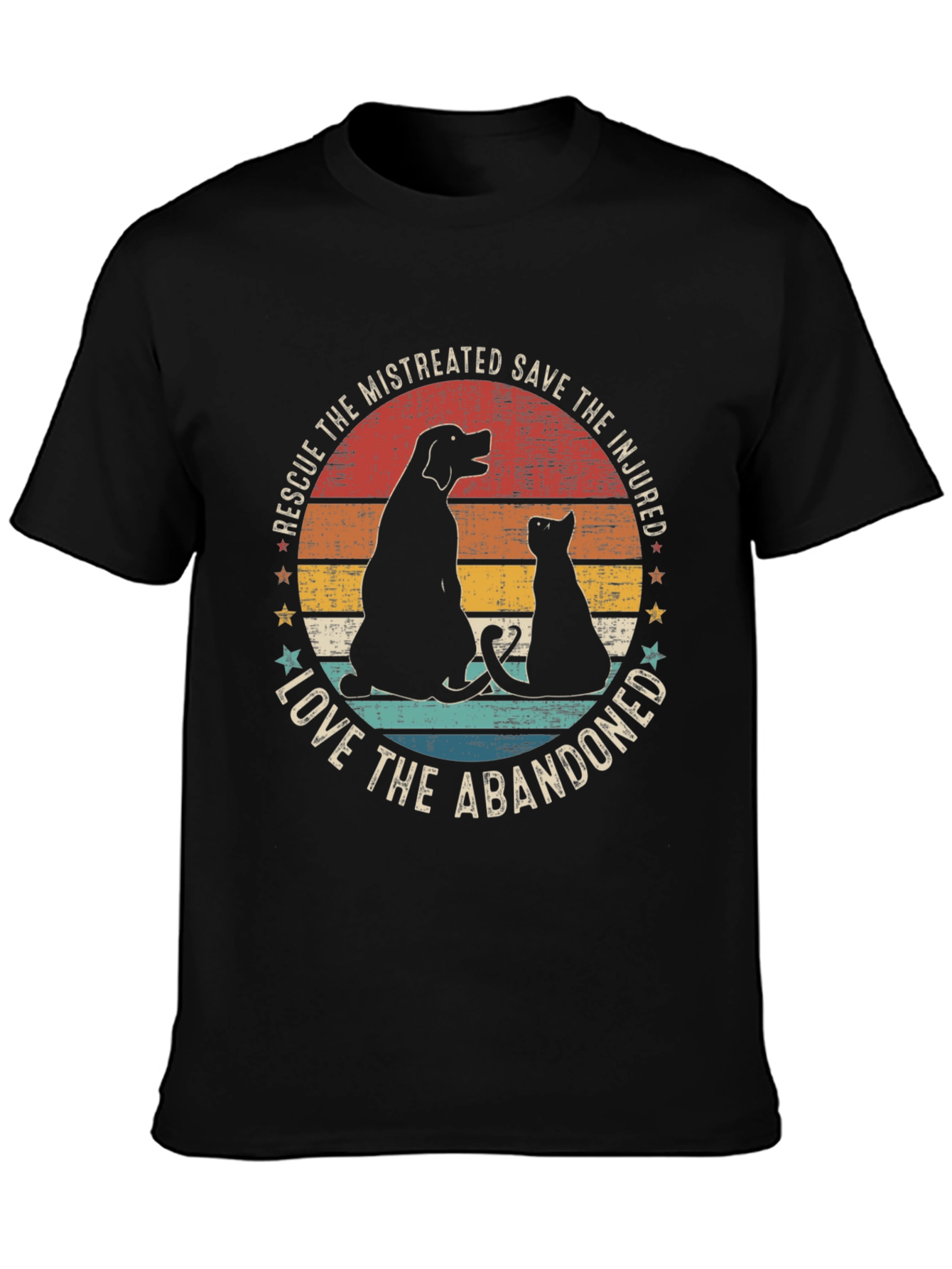 Rescue Dog & Cat Graphic Tee: Love the Abandoned