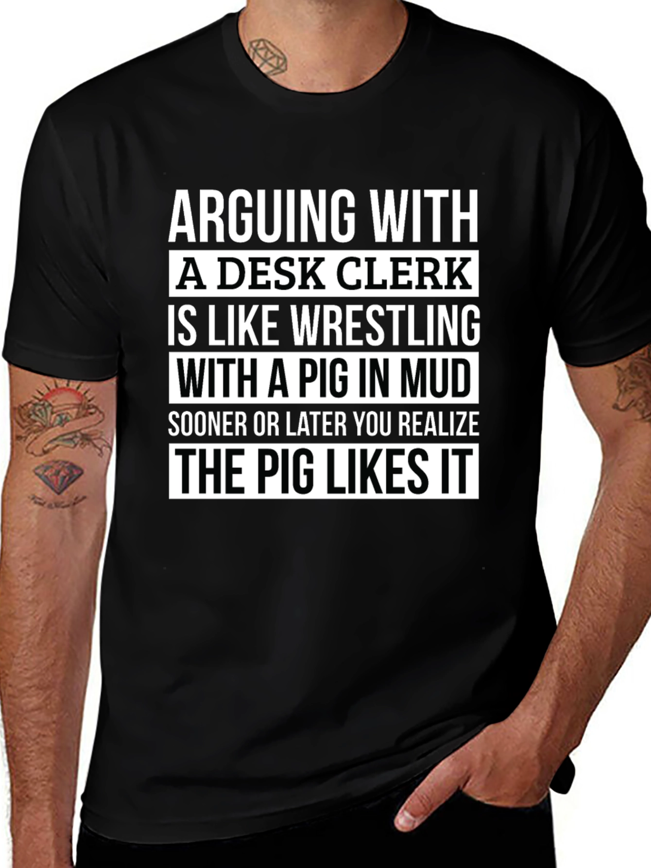 Arguing With a Desk Clerk Funny T-Shirt