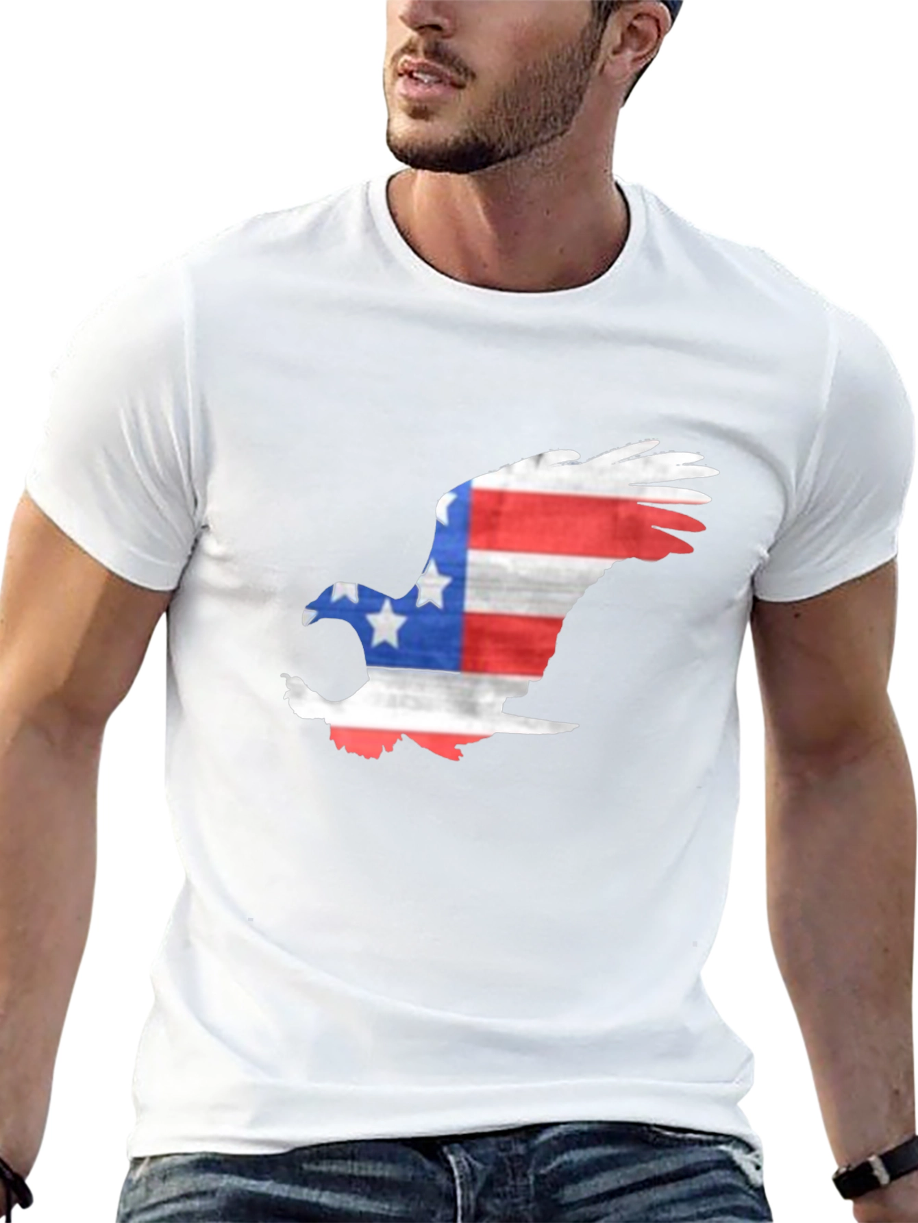 Patriotic Eagle Graphic T-Shirt - Mens Black Tee