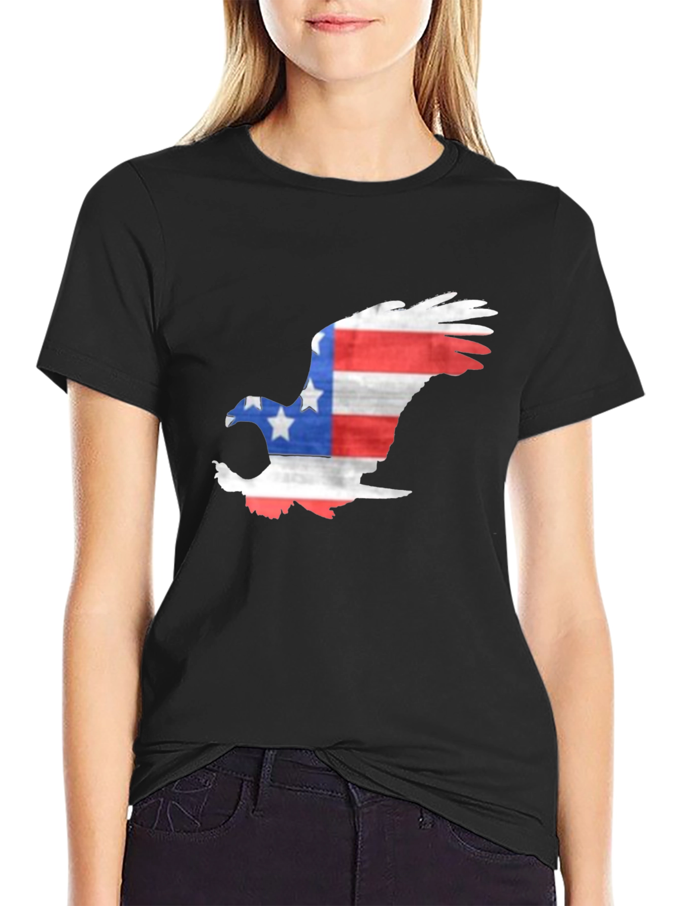 Patriotic Eagle Graphic T-Shirt - Mens Black Tee