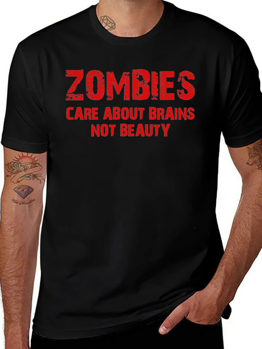 Zombies Care About Brains T-Shirt - Black