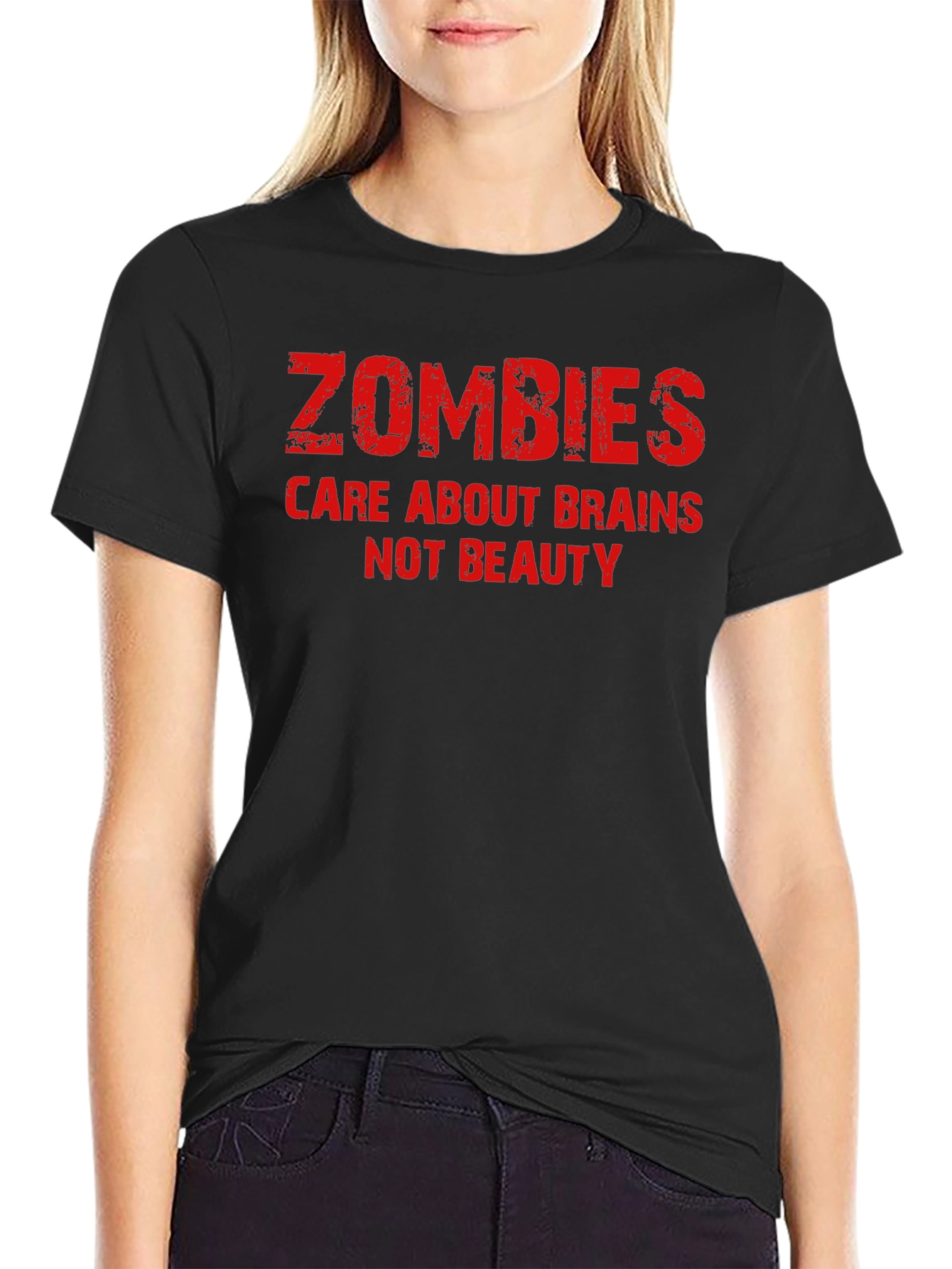 Zombies Care About Brains T-Shirt - Black