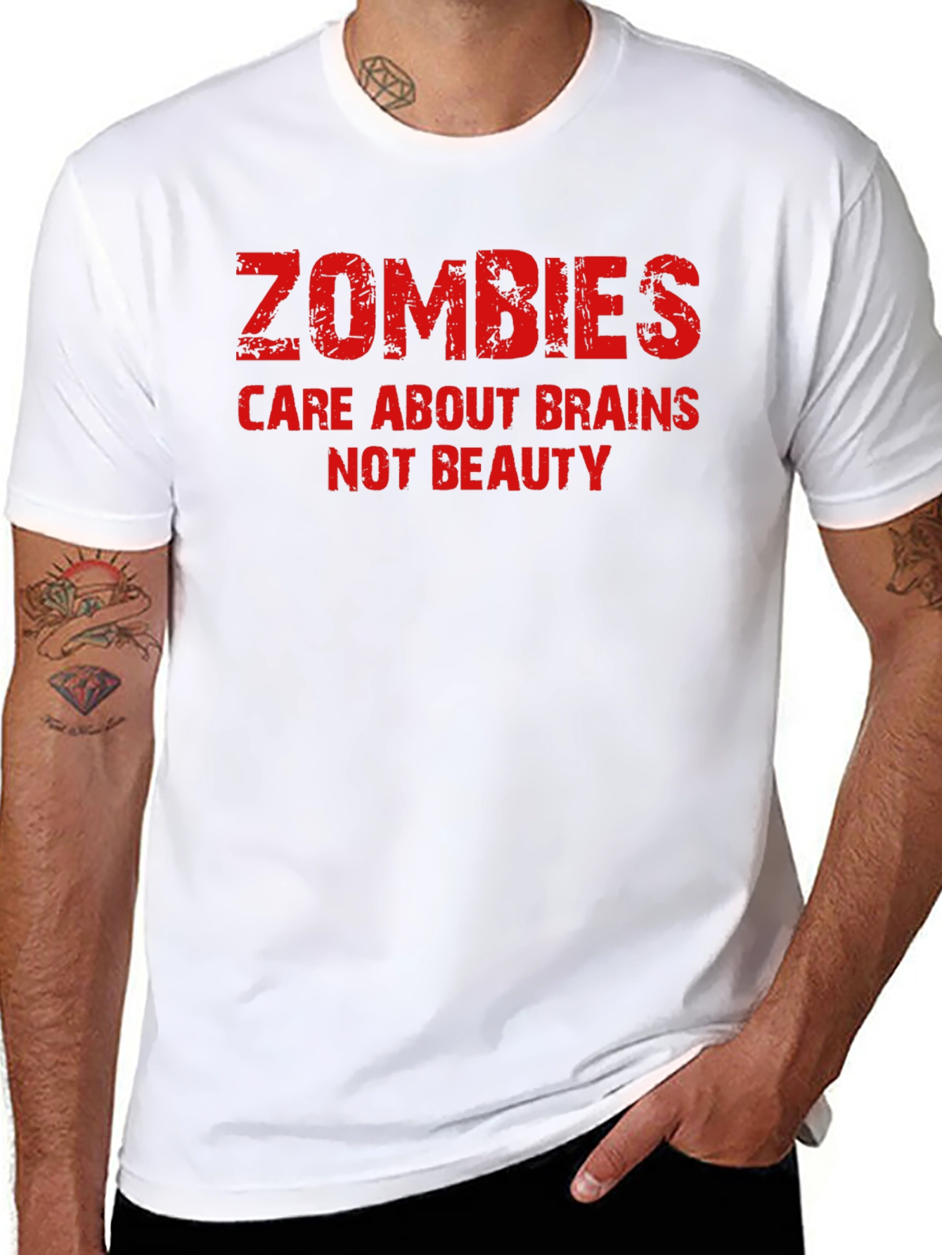 Zombies Care About Brains T-Shirt - Black
