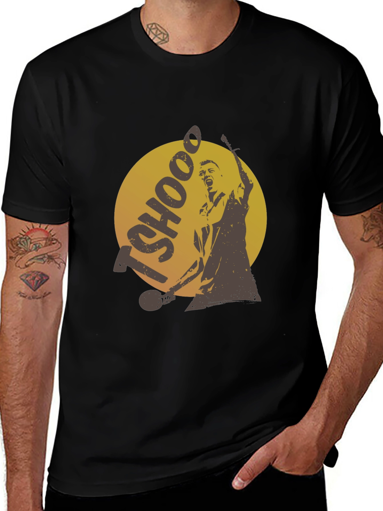 TSHOOO Graphic Tee - Black Cotton T-Shirt