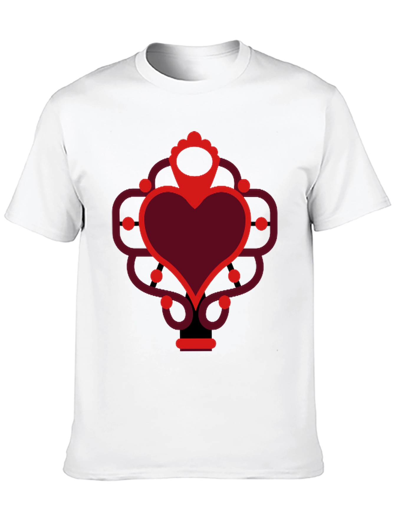 Heart Graphic Print Black Crew Neck Tee