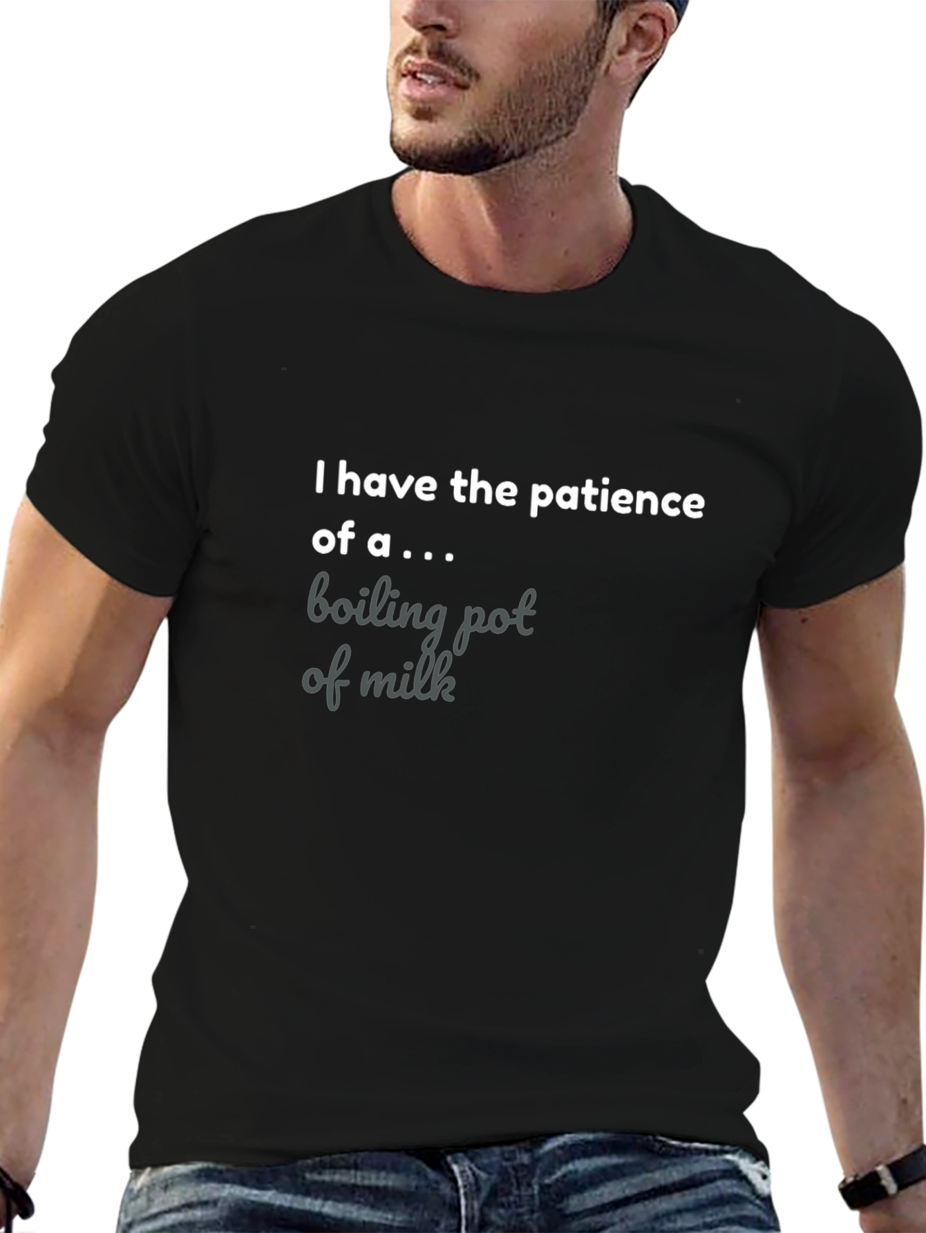 Funny Patience Graphic Tee - Boiling Pot of Milk