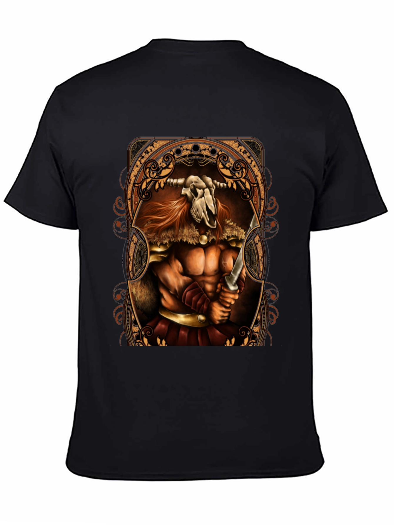 Viking Skull Warrior Black T-Shirt