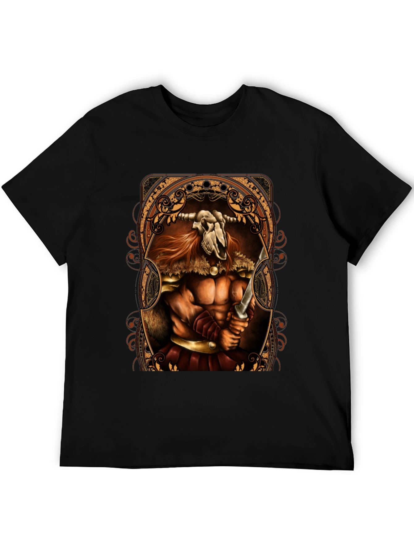 Viking Skull Warrior Black T-Shirt