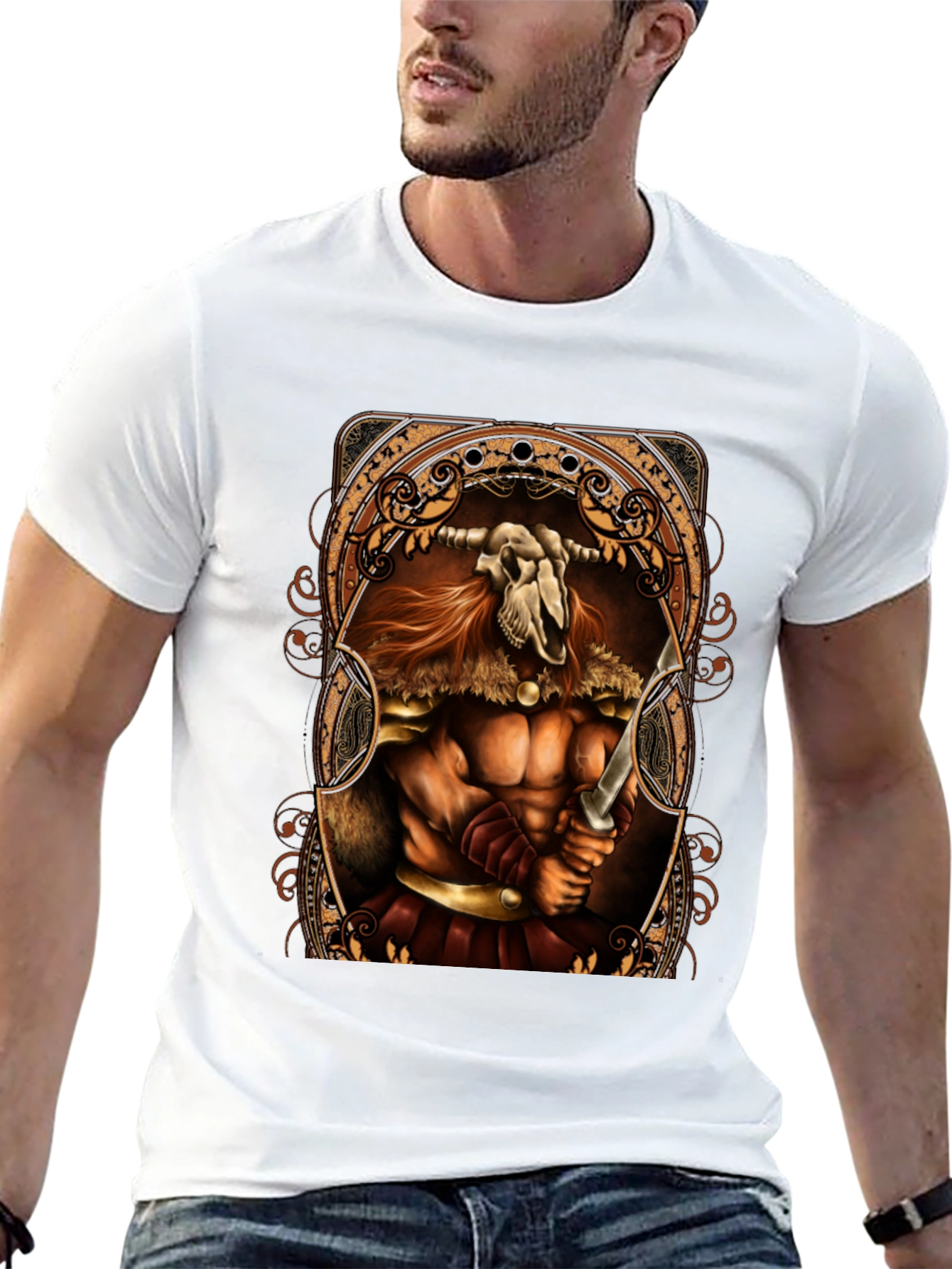Viking Skull Warrior Black T-Shirt