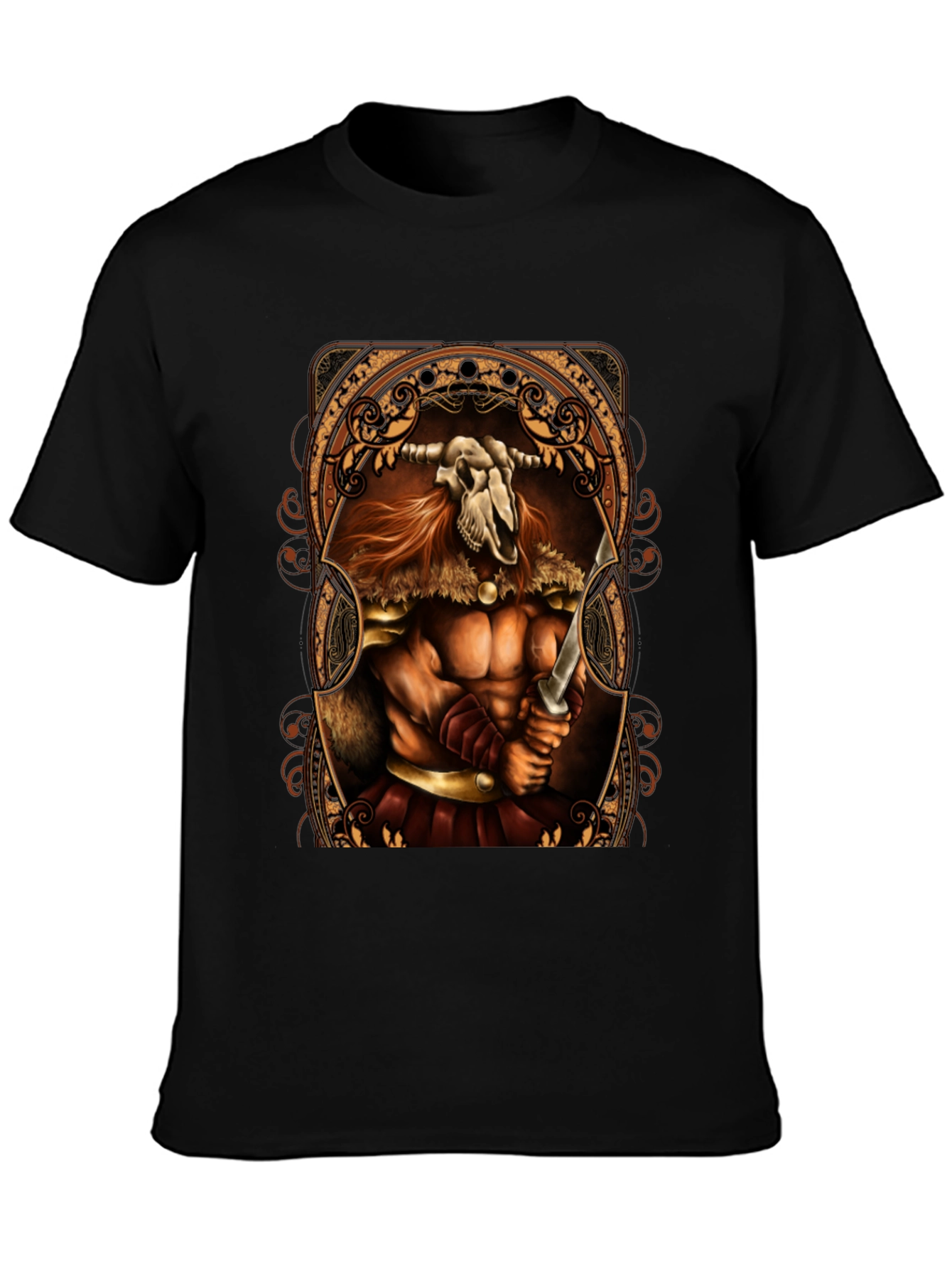 Viking Skull Warrior Black T-Shirt