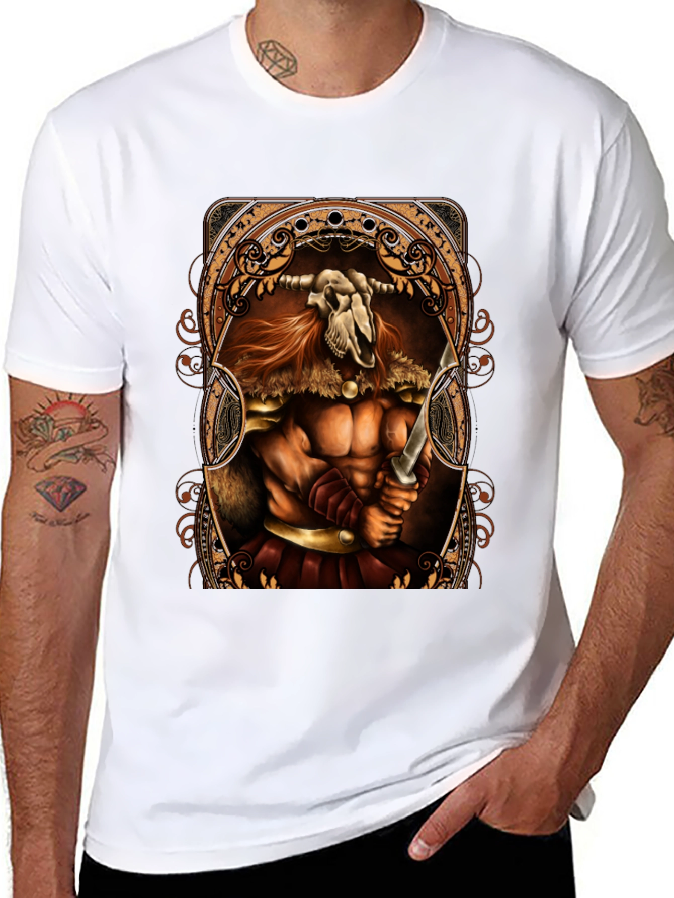 Viking Skull Warrior Black T-Shirt
