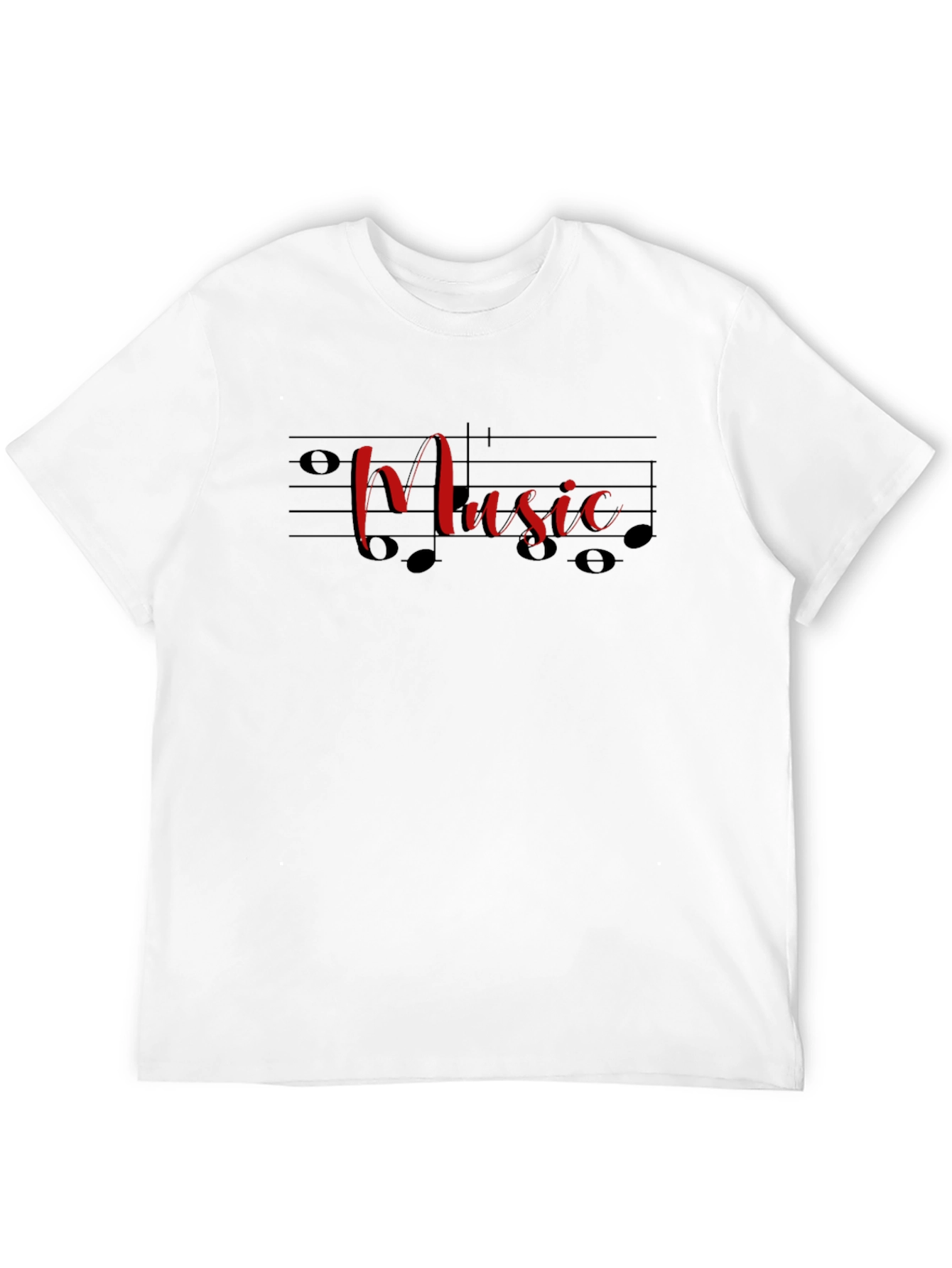 Music Notes Graphic Black T-Shirt