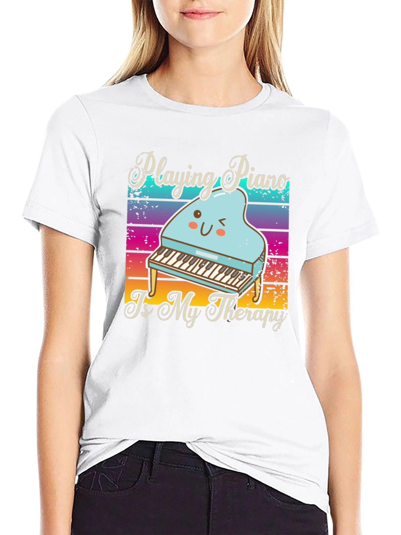 Playing Piano Therapy T-Shirt