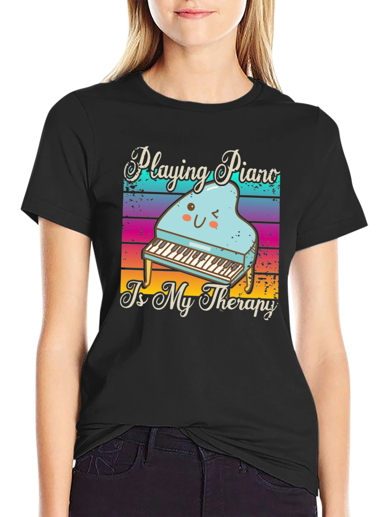 Playing Piano Therapy T-Shirt