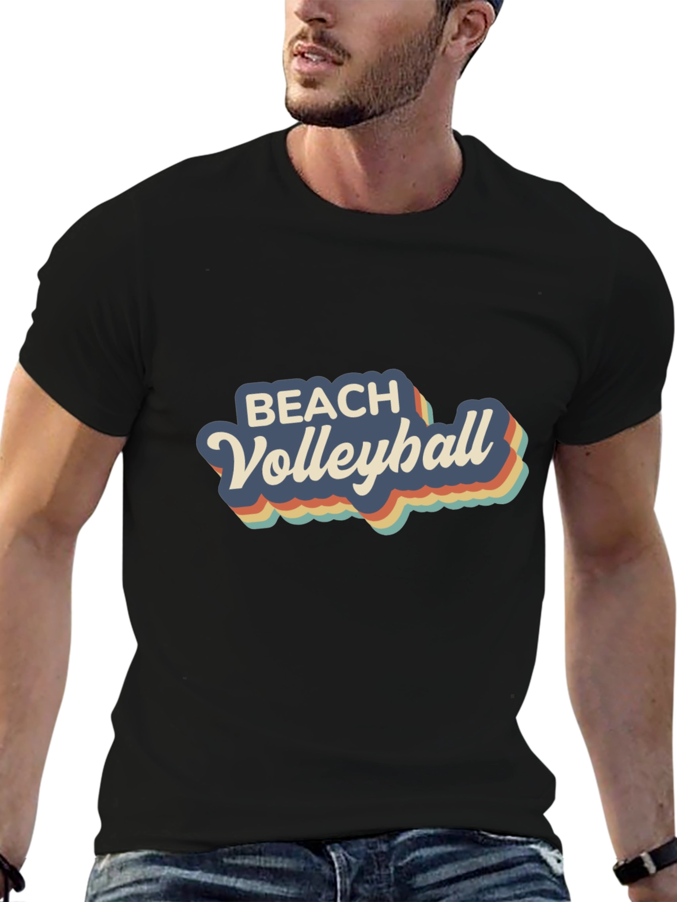 Retro Beach Volleyball Graphic T-Shirt