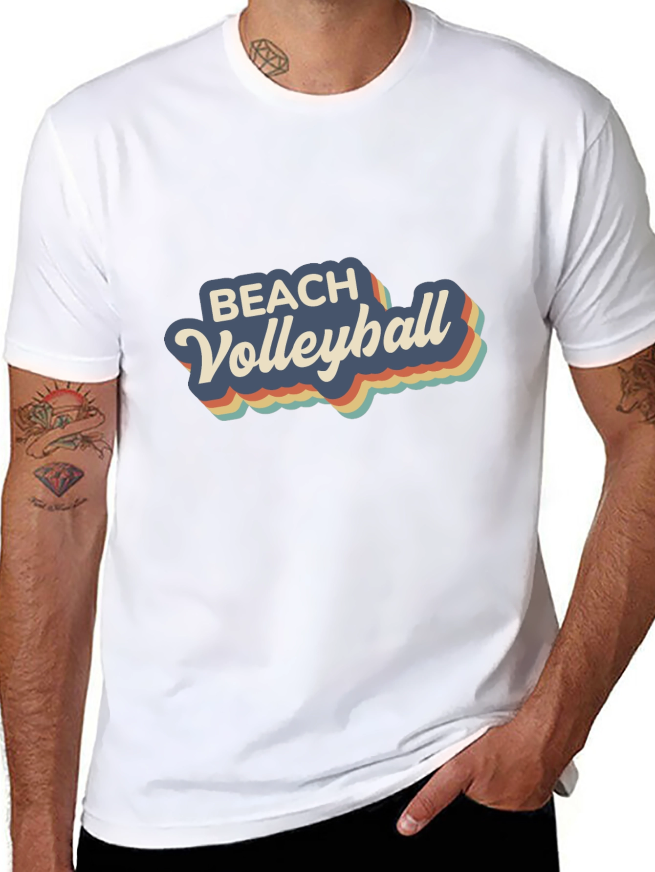 Retro Beach Volleyball Graphic T-Shirt