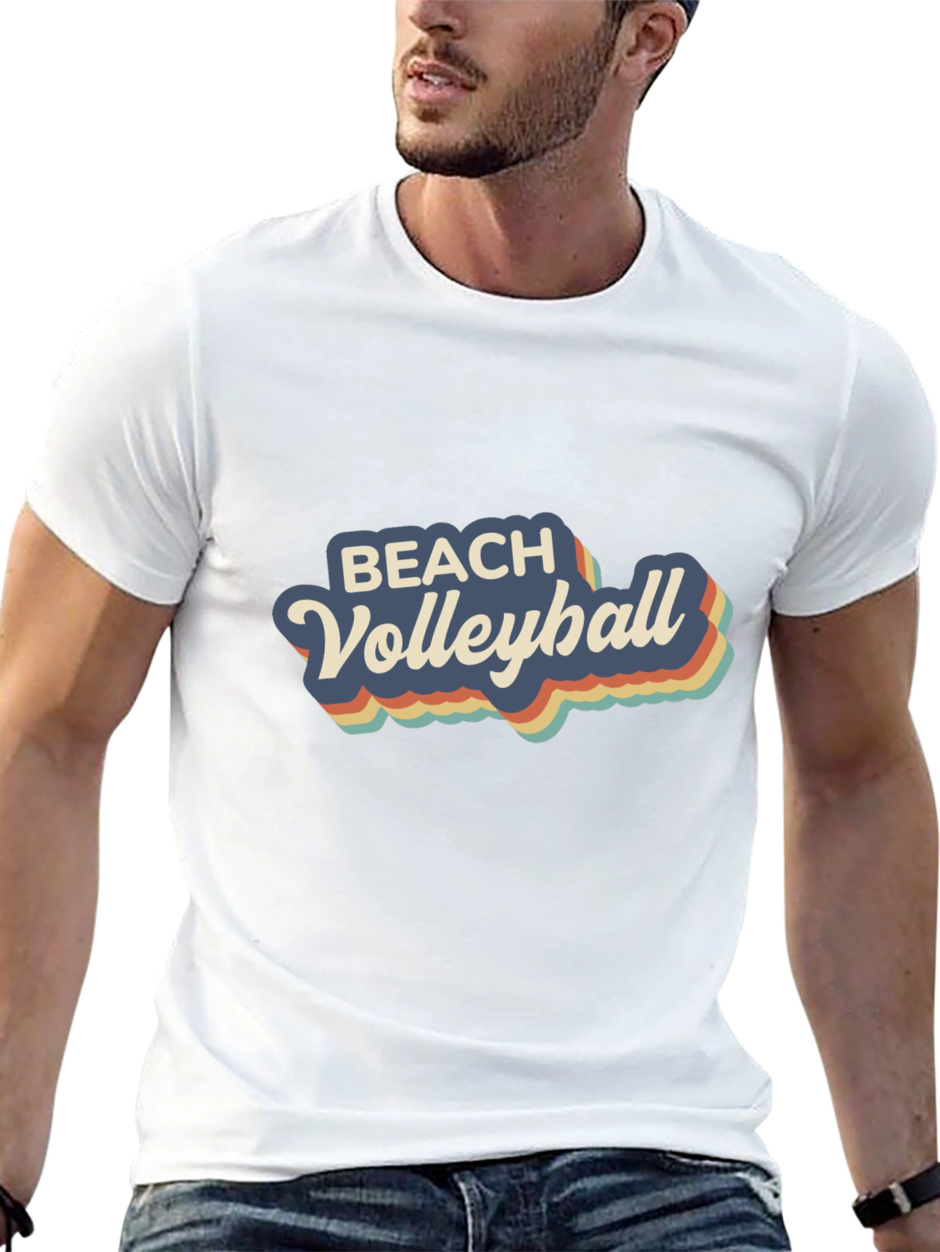 Retro Beach Volleyball Graphic T-Shirt