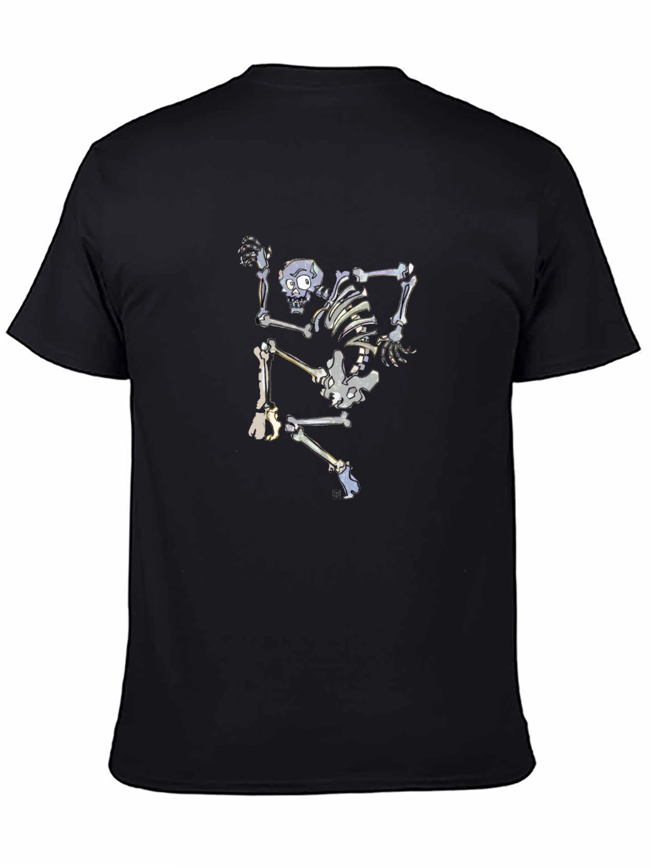 Skeleton Graphic Black Tee - Unique Design