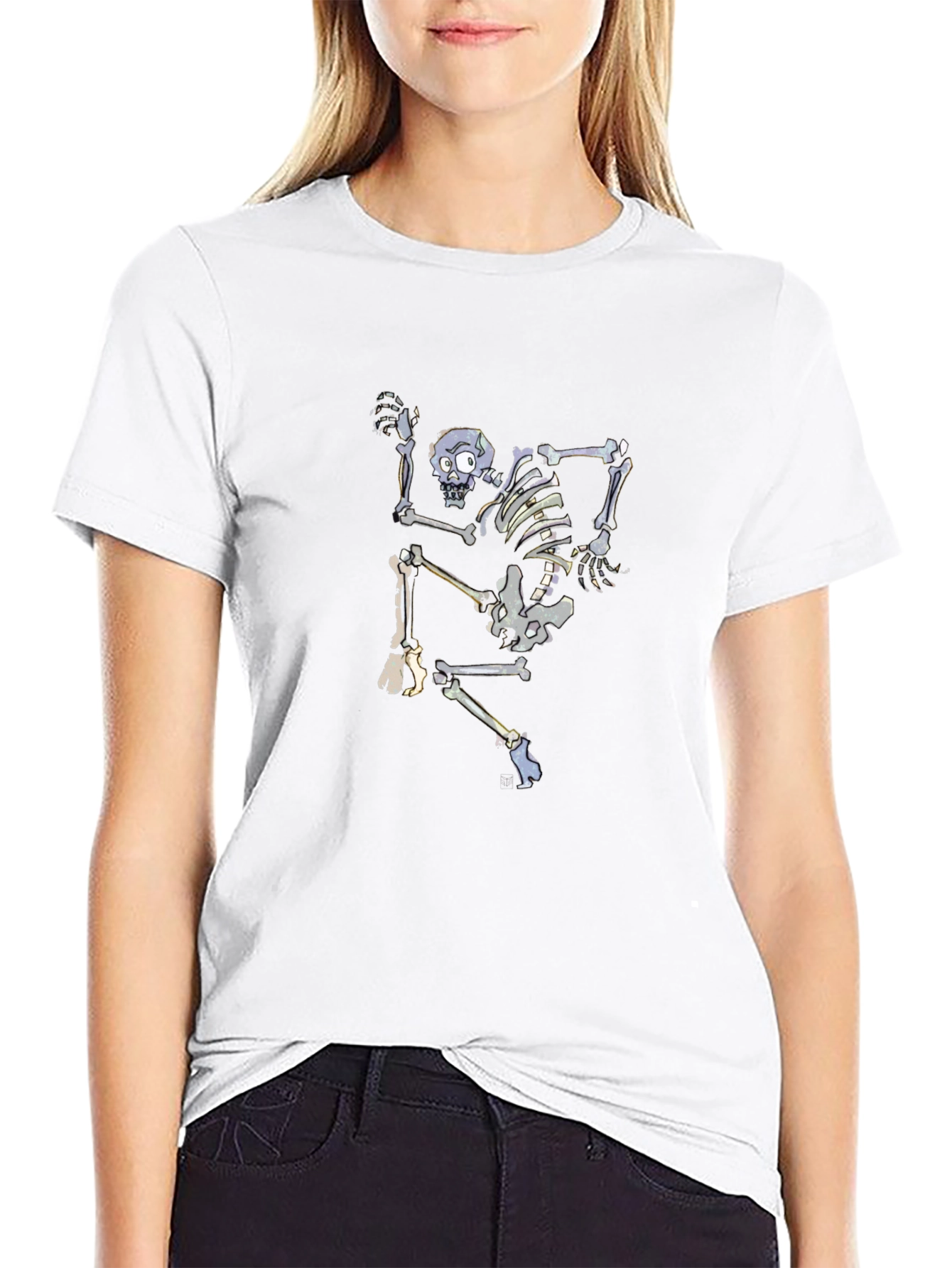 Skeleton Graphic Black Tee - Unique Design