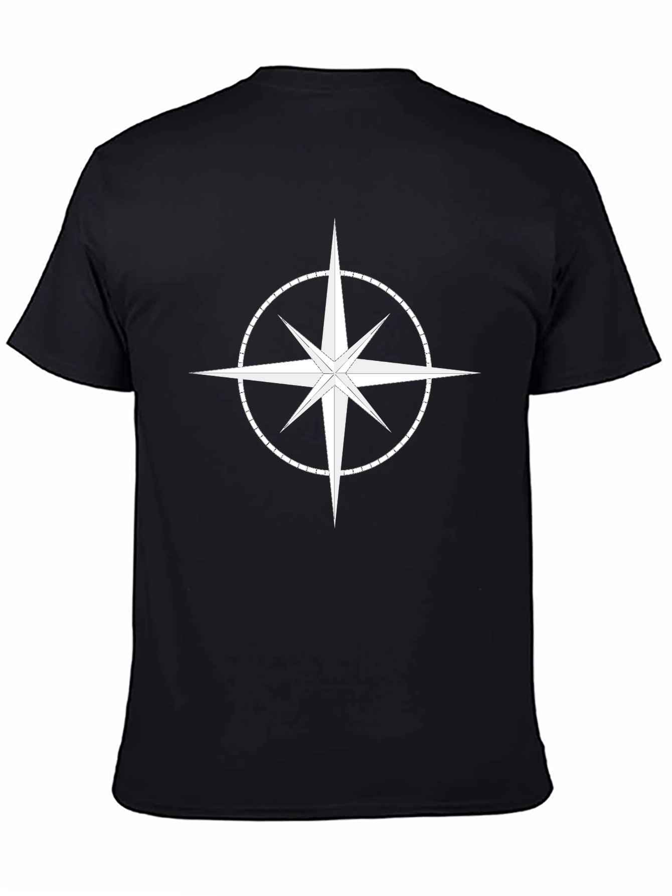 Compass Star Graphic T-Shirt - Stylish Black Cotton Tee