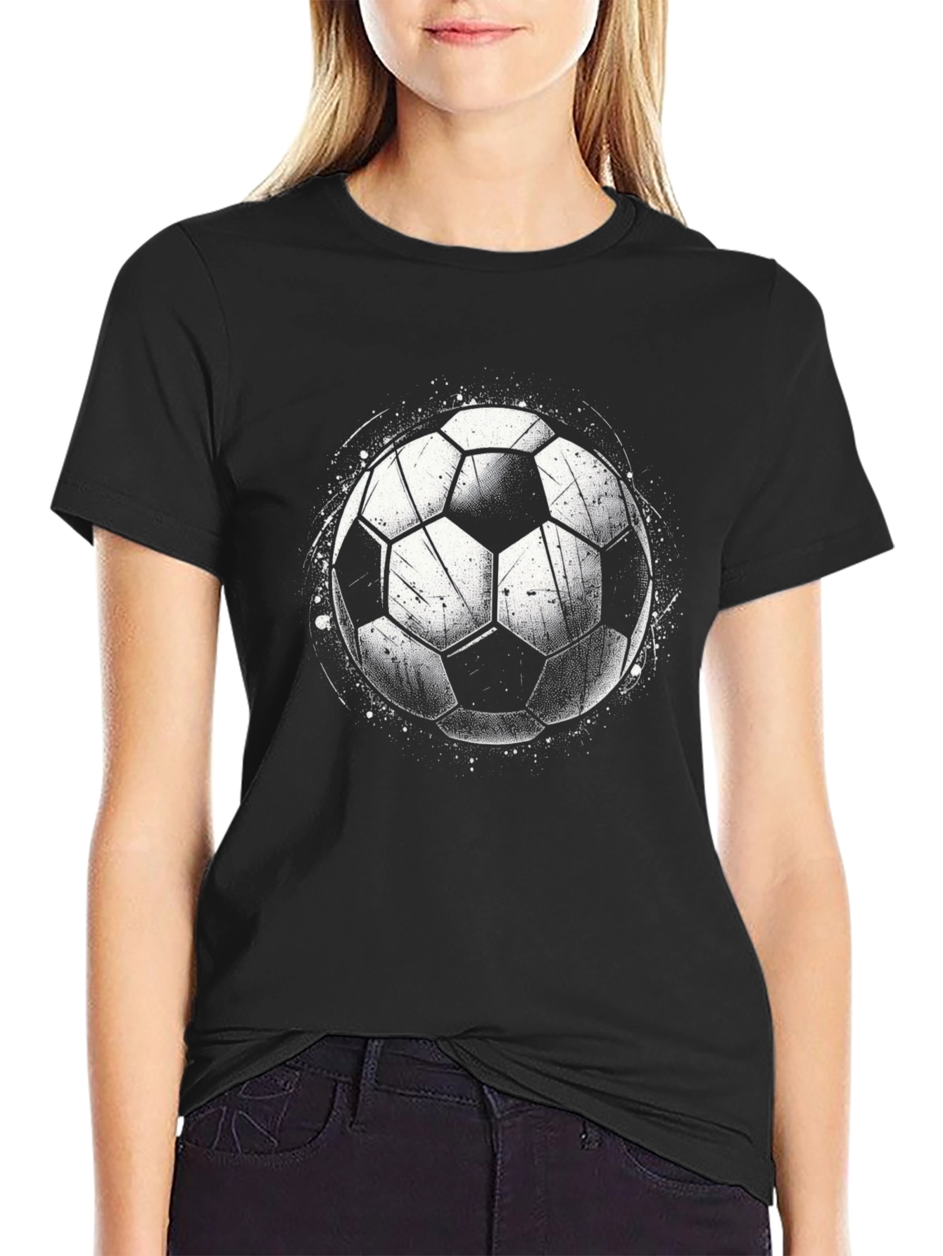 Soccer Ball Graphic T-Shirt - Black