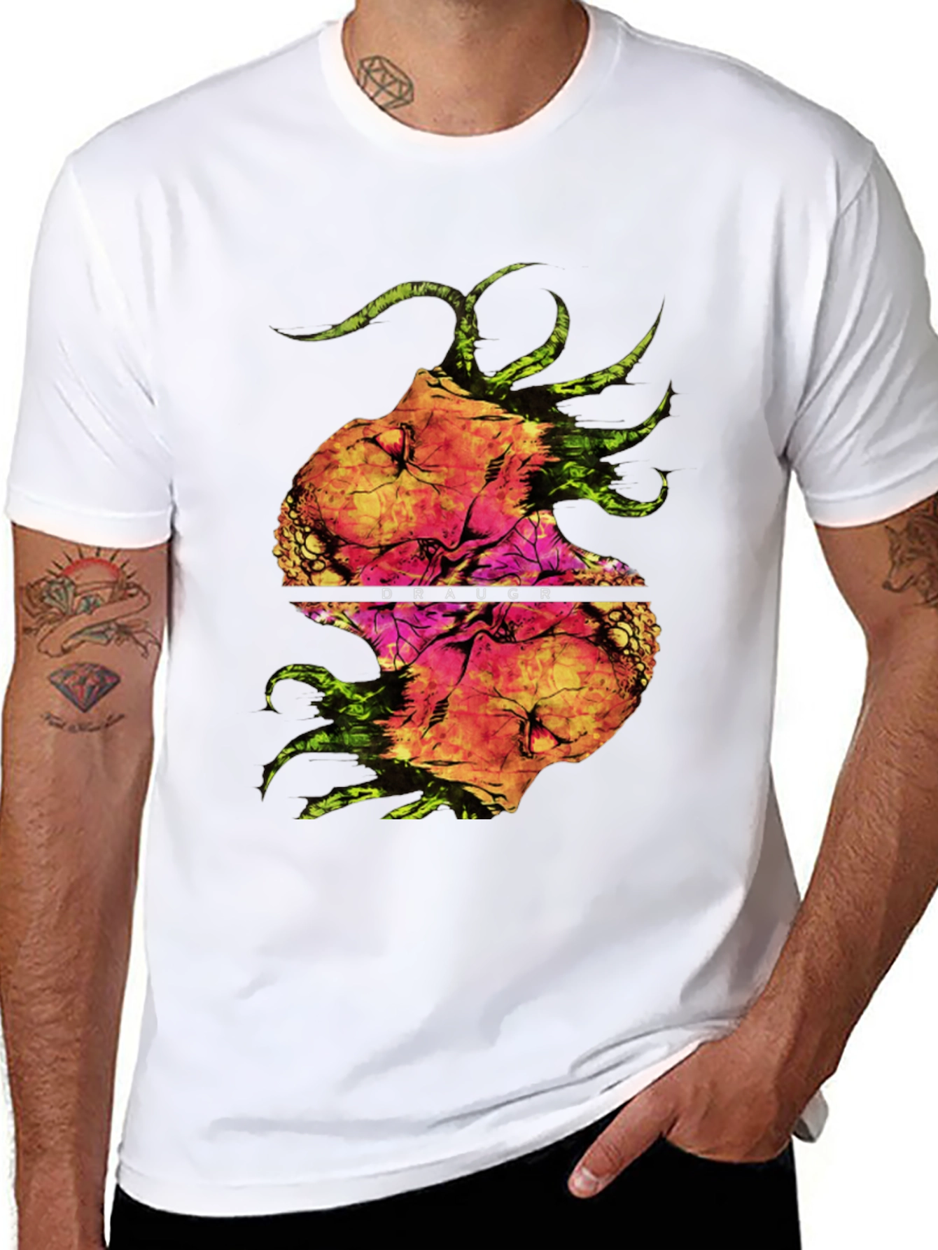 Draugr Graphic Print Black T-Shirt