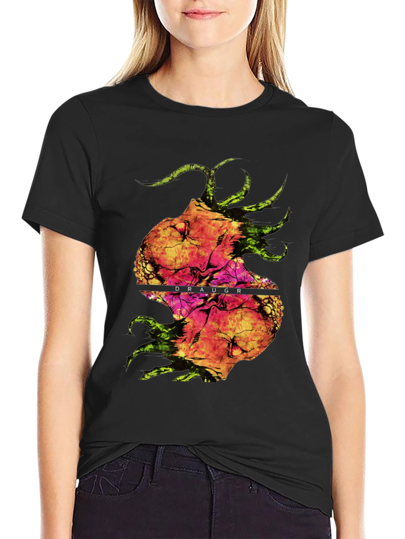 Draugr Graphic Print Black T-Shirt