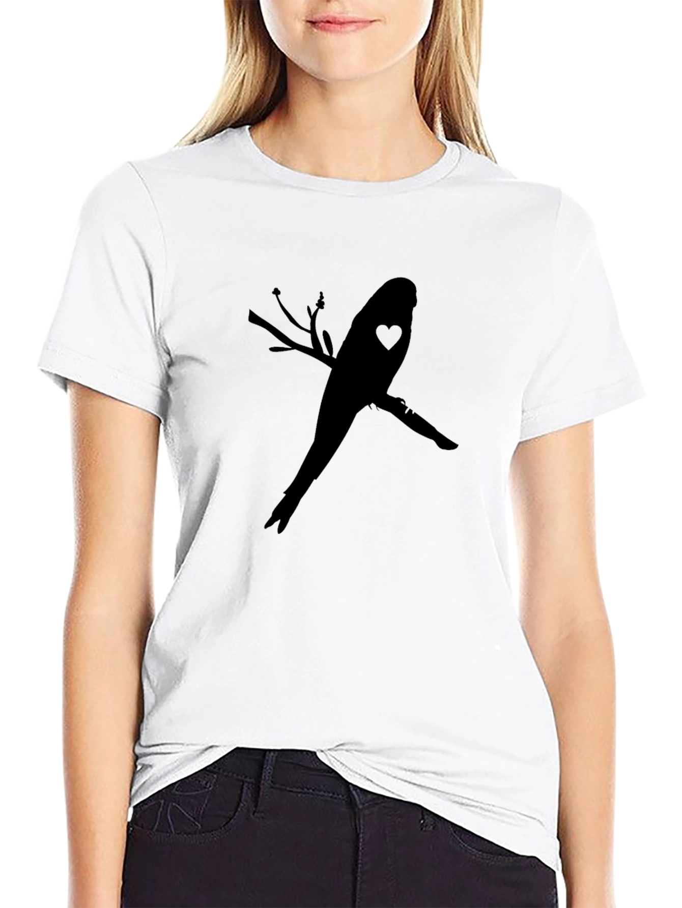 Parakeet Heart Branch Graphic Tee