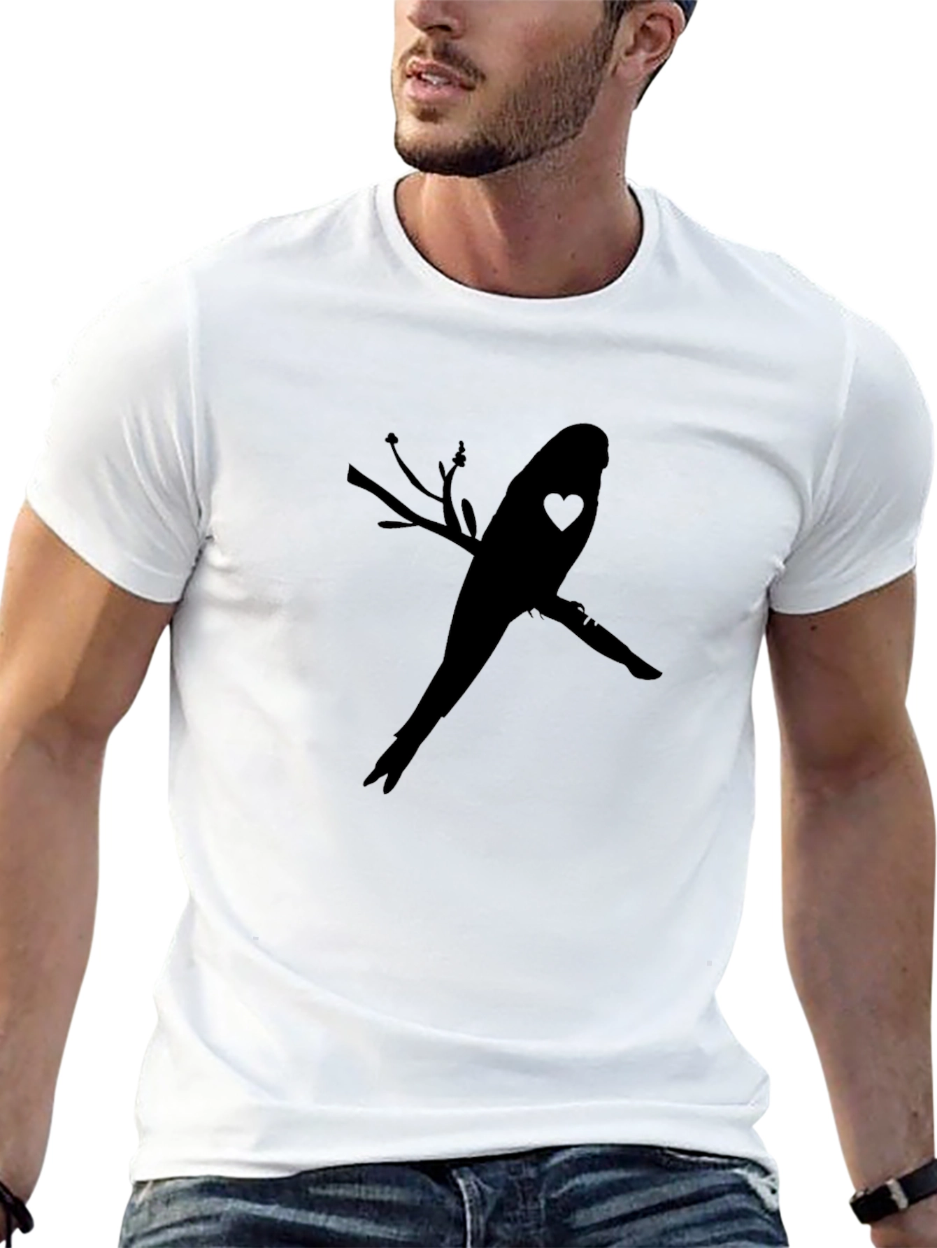 Parakeet Heart Branch Graphic Tee