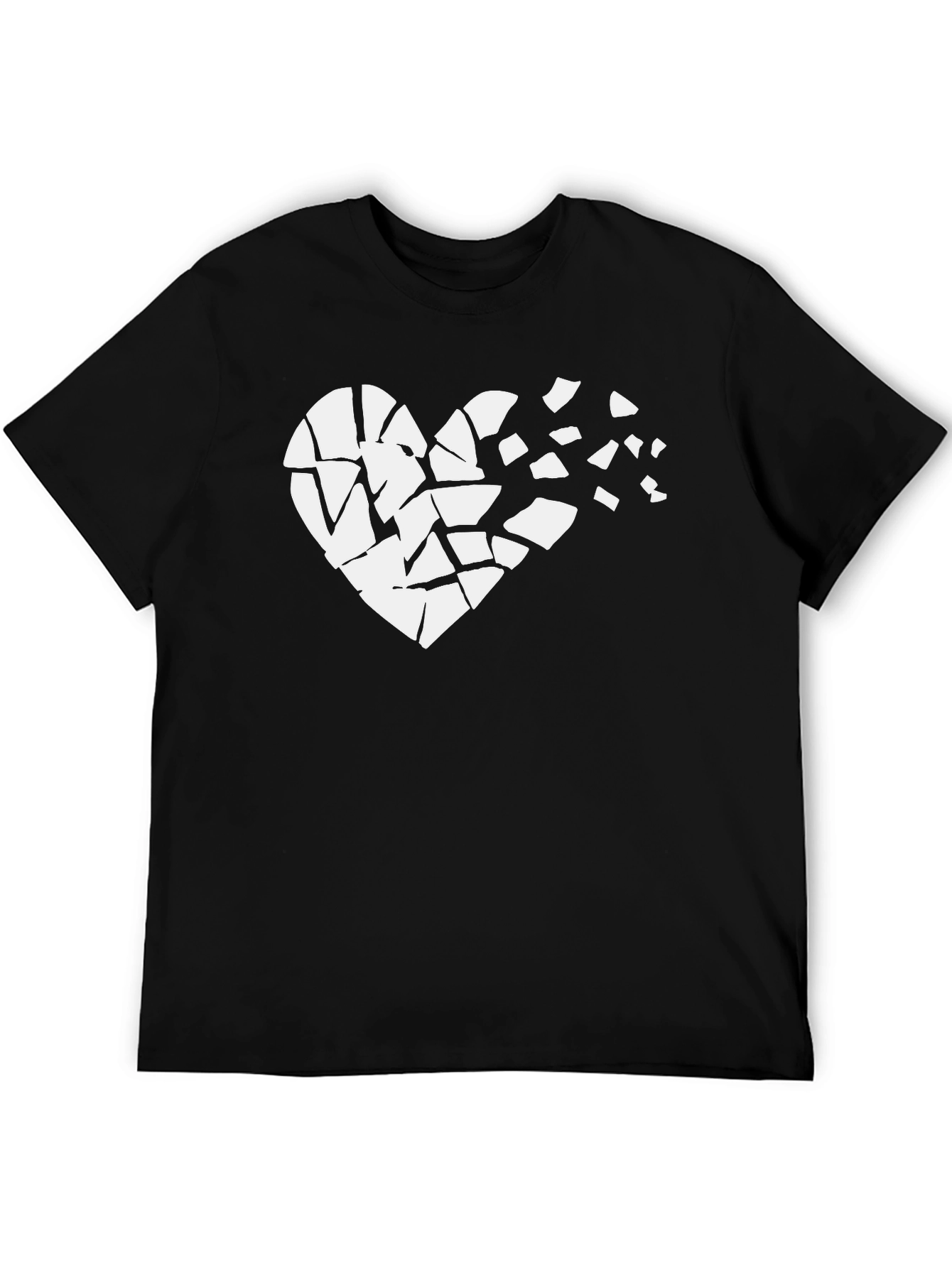 Broken Heart Graphic Black T-Shirt