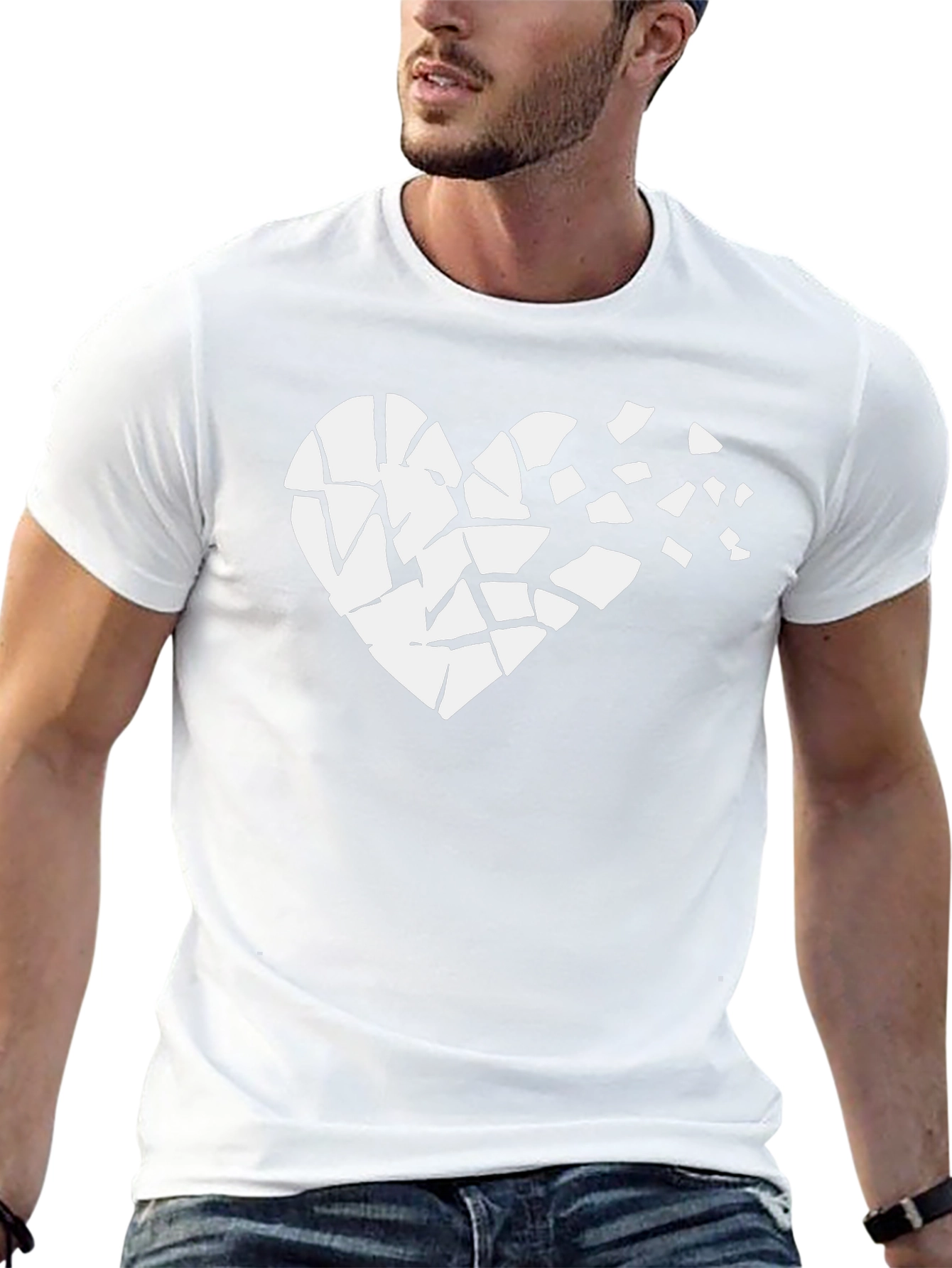 Broken Heart Graphic Black T-Shirt