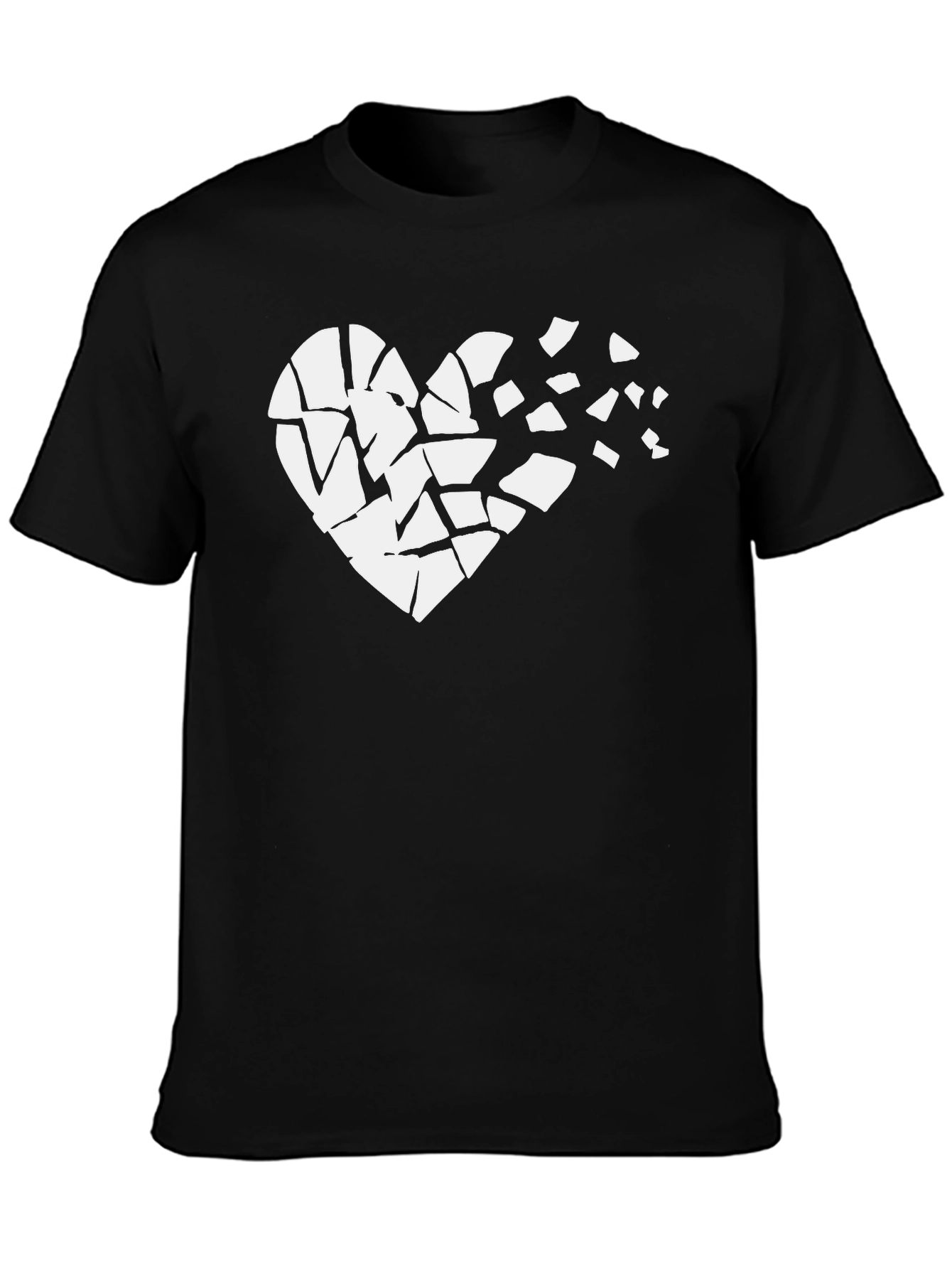 Broken Heart Graphic Black T-Shirt