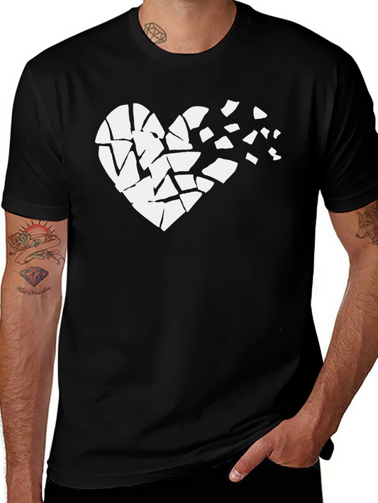 Broken Heart Graphic Black T-Shirt