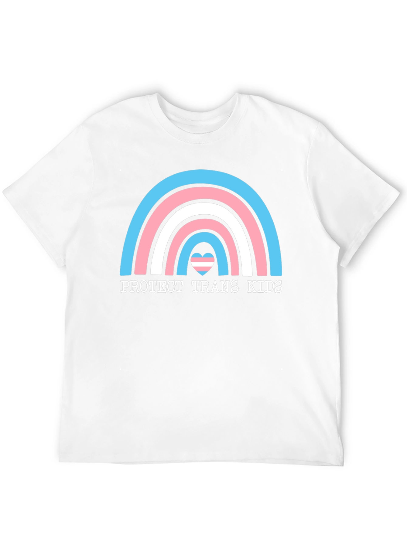 Protect Trans Kids T-Shirt - Rainbow Heart Design